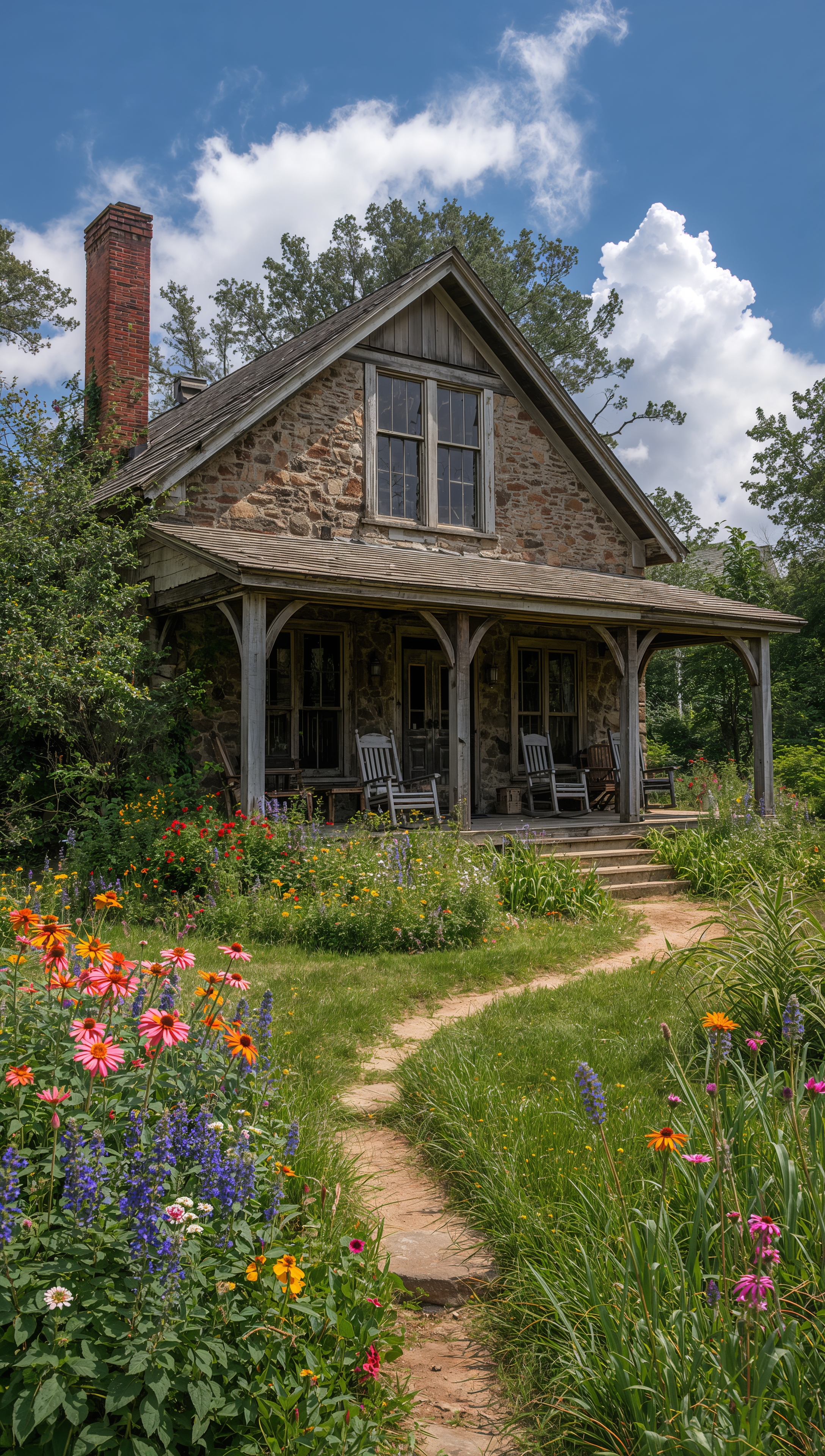 Country house iPhone wallpaper – rustic porch design