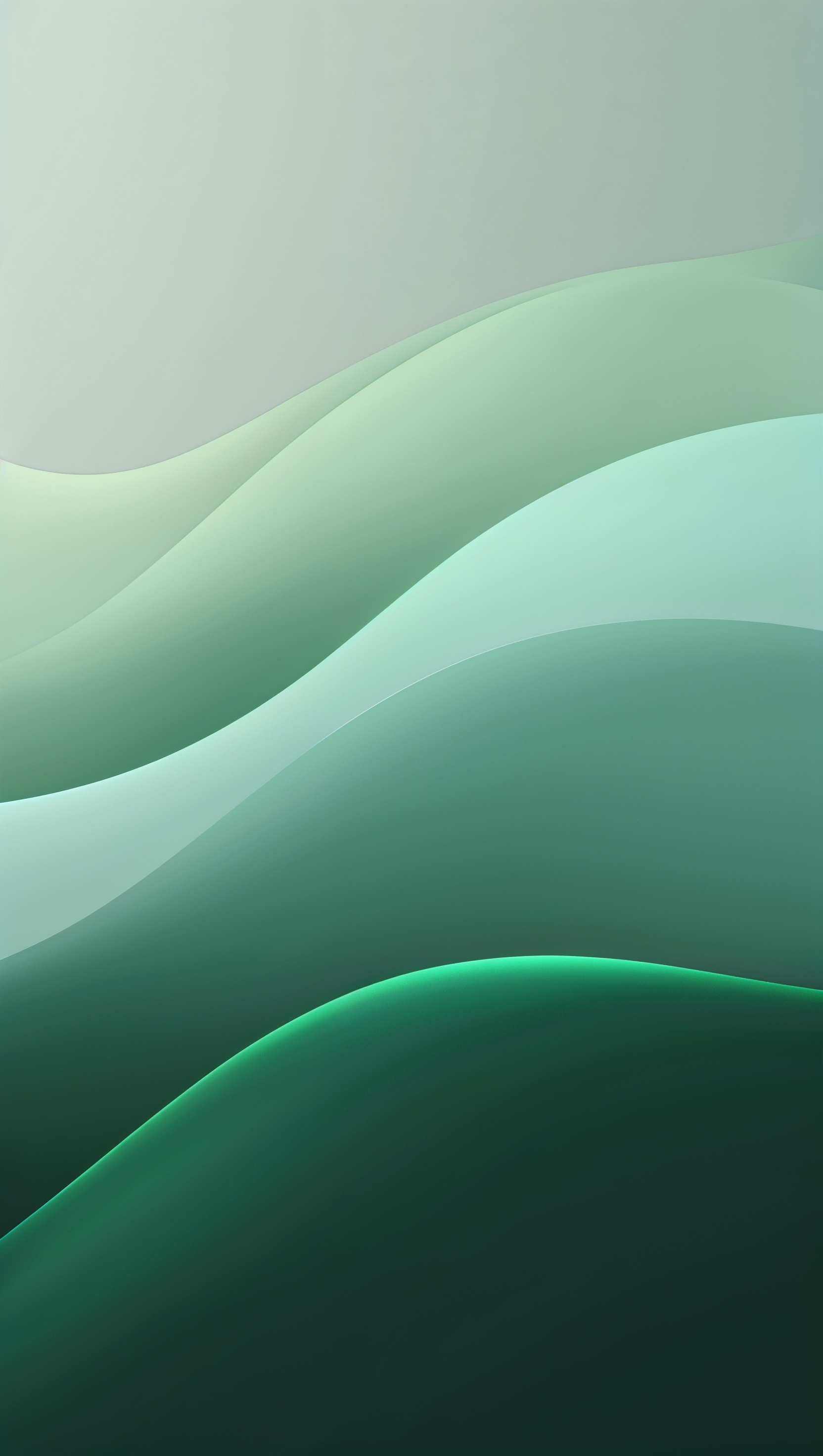 Minimalist green iPhone wallpaper with a smooth gradient from light to dark emerald