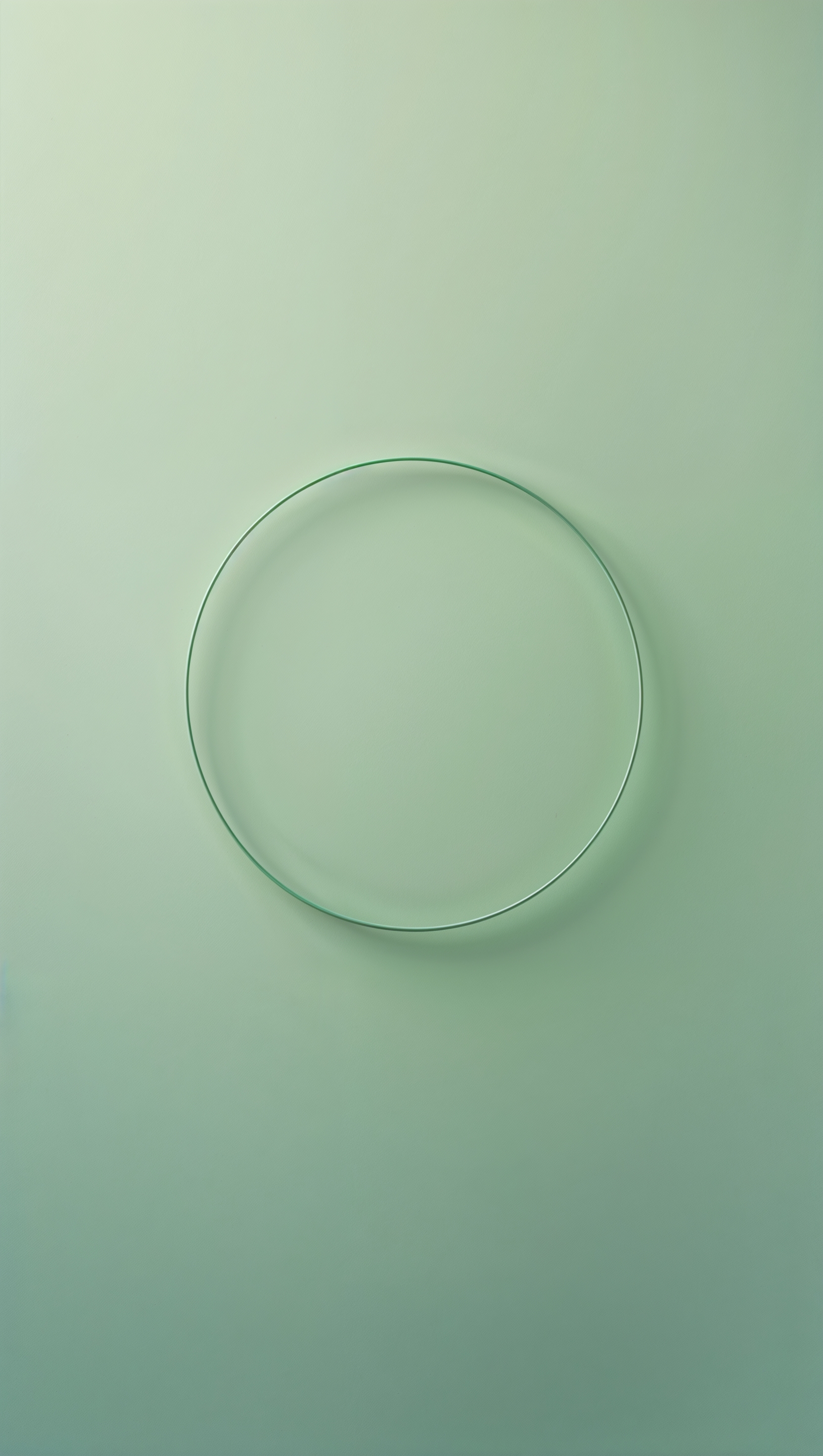 Clean minimalist green tones with a single central circle design