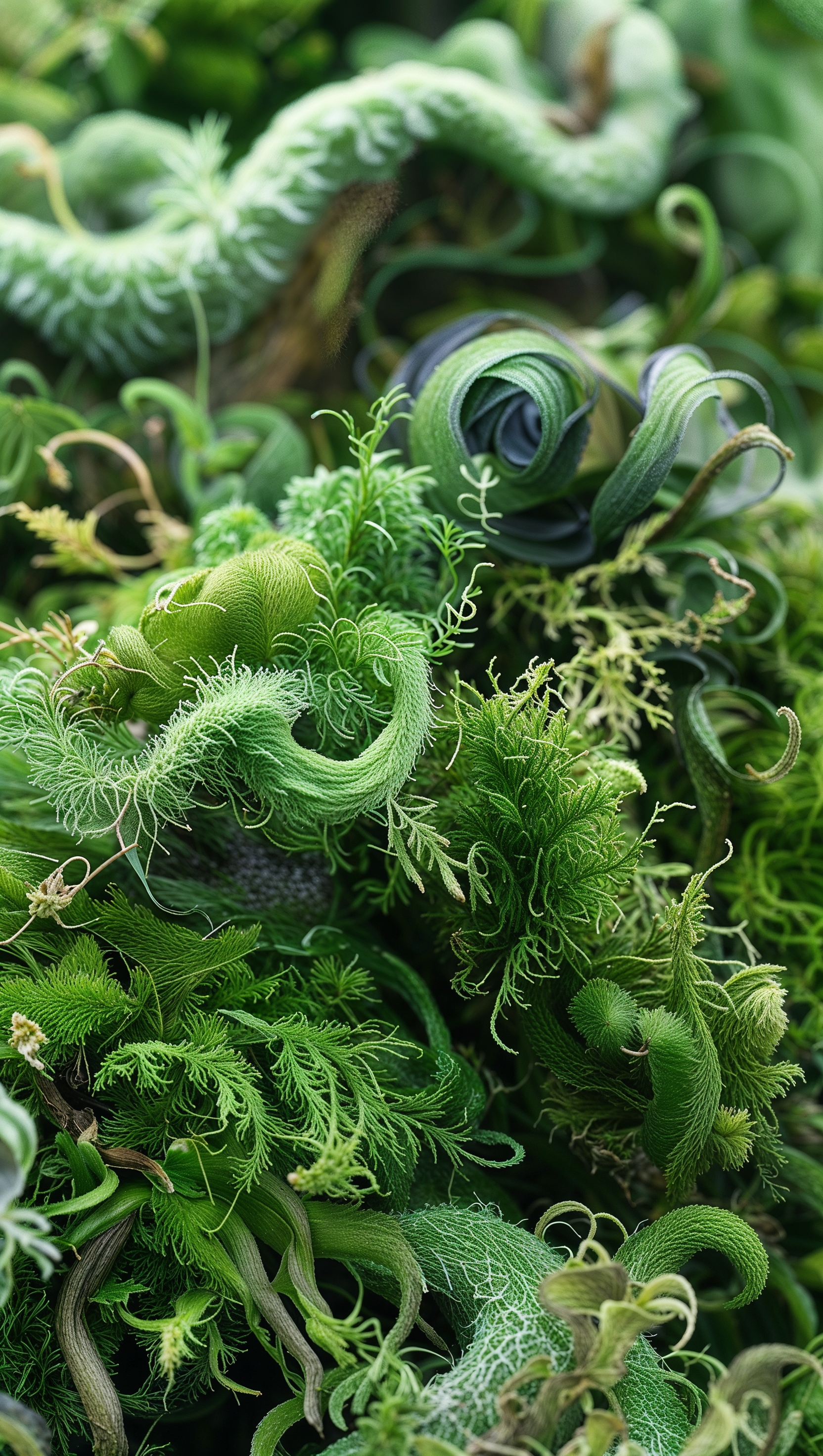 Moss texture in macro view, highly detailed and natural green palette