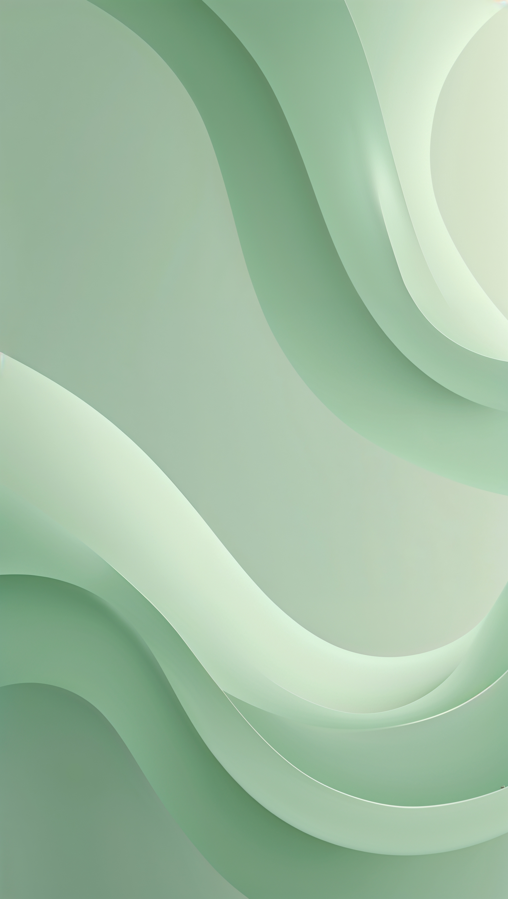 Aesthetic pastel green background with soft curves and calming symmetry