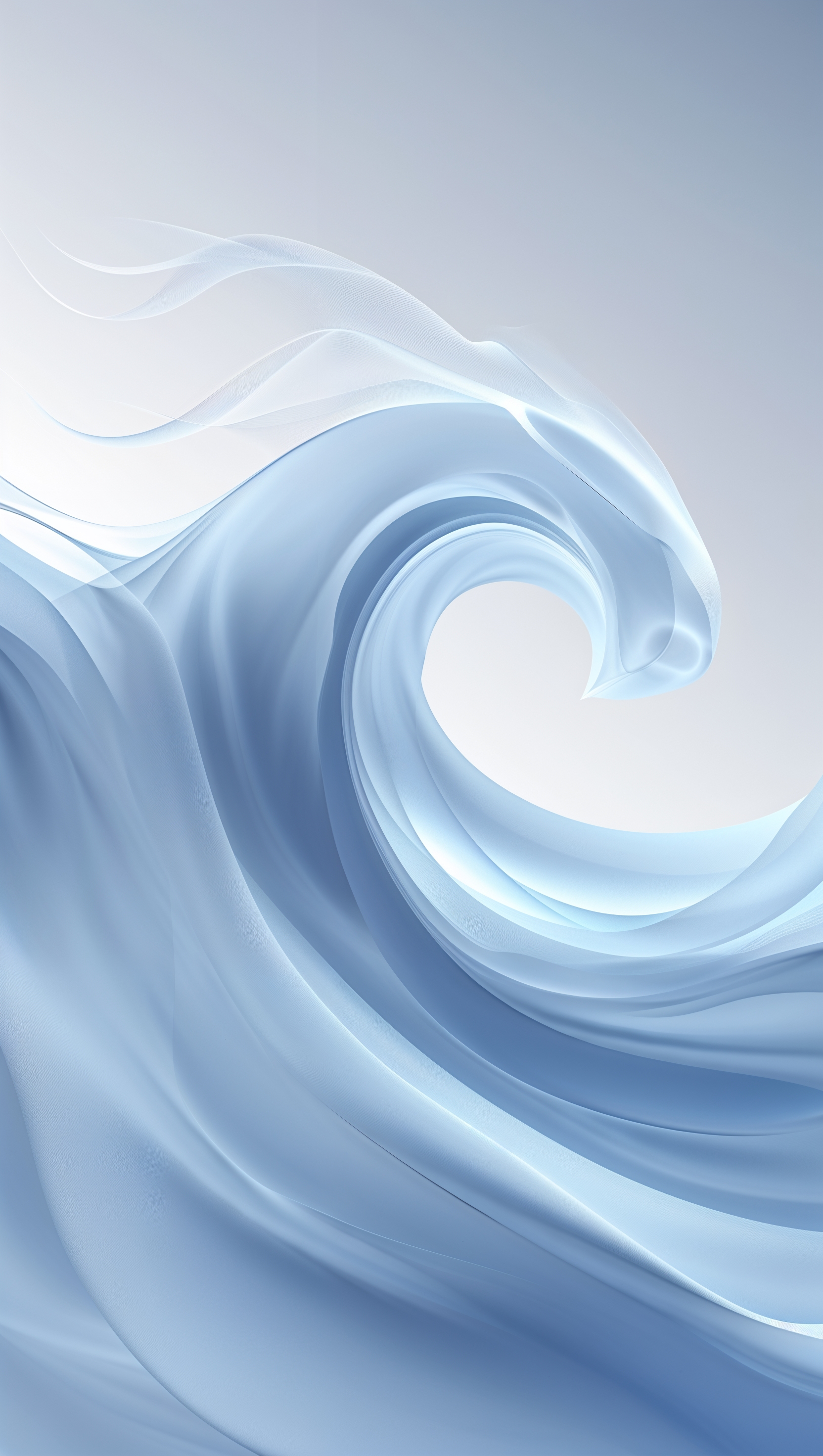 One-line abstract wave flowing across blank background