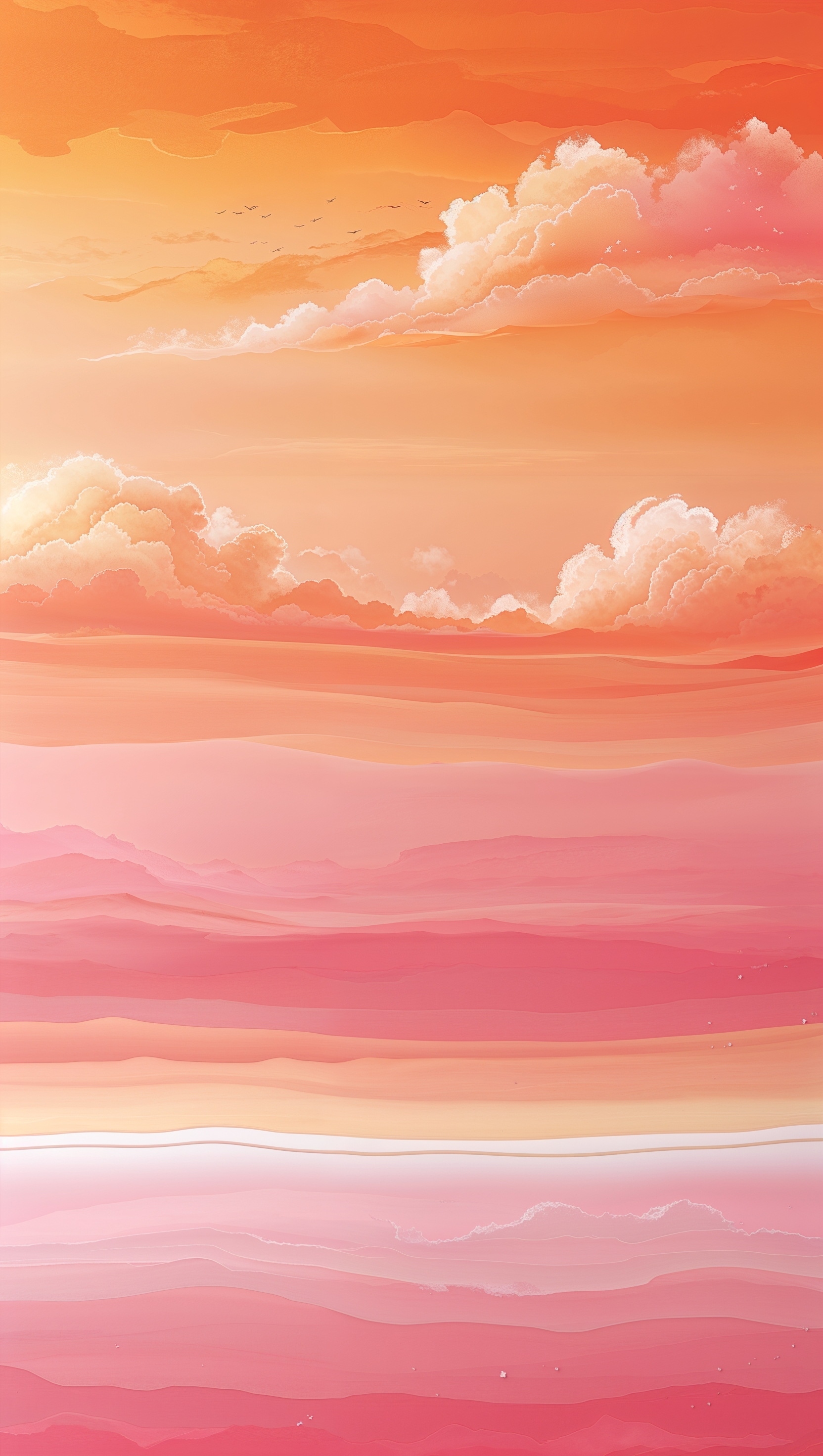 Sunset-inspired two-color blend with smooth curve horizon