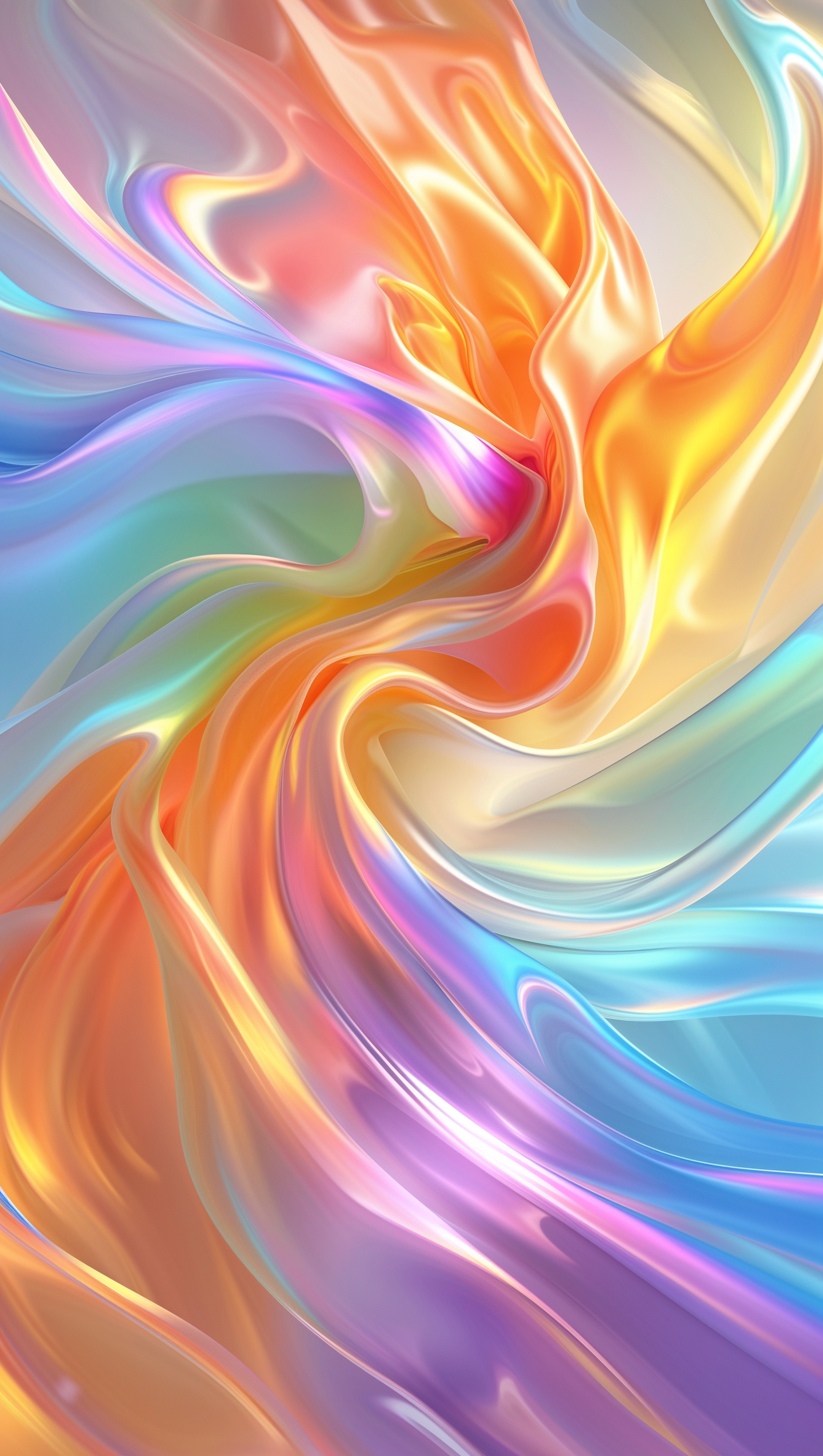 Colorful gradient swirl with flowing rainbow hues, soft motion effect