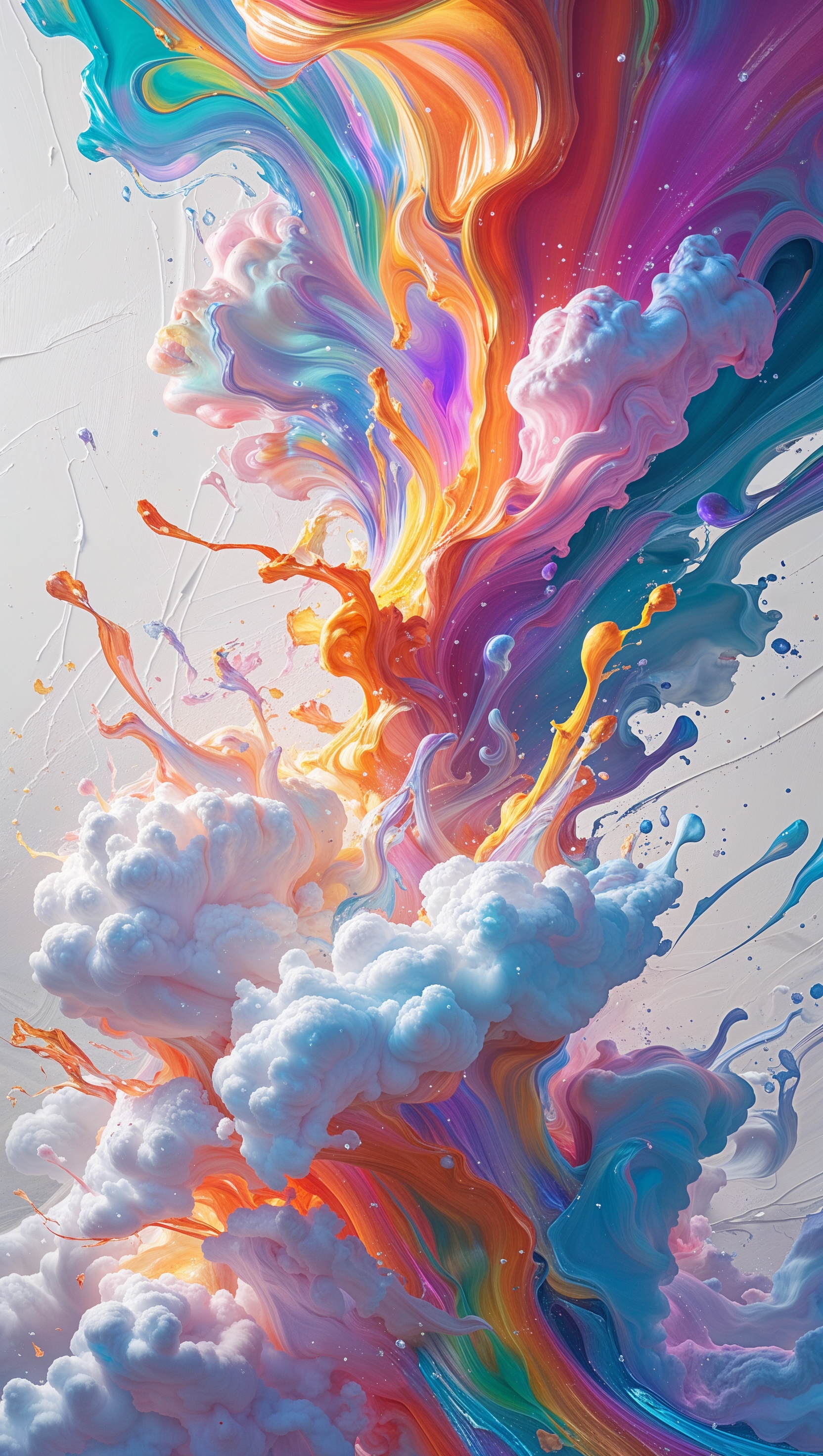 Explosion of vibrant colors in abstract paint splash, dynamic and energetic look