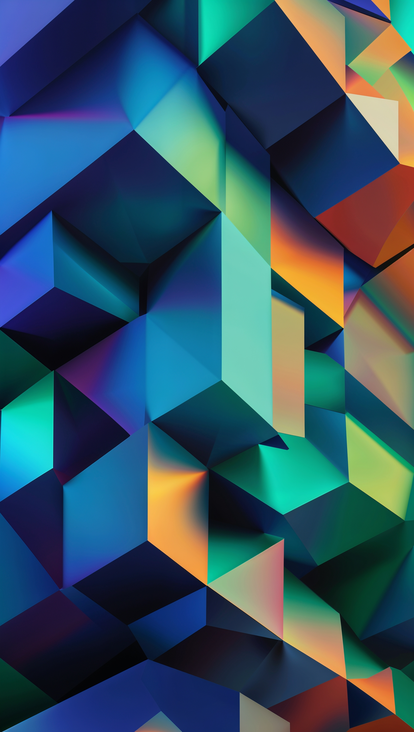 Vivid abstract background with geometric color blocks and 3D texture