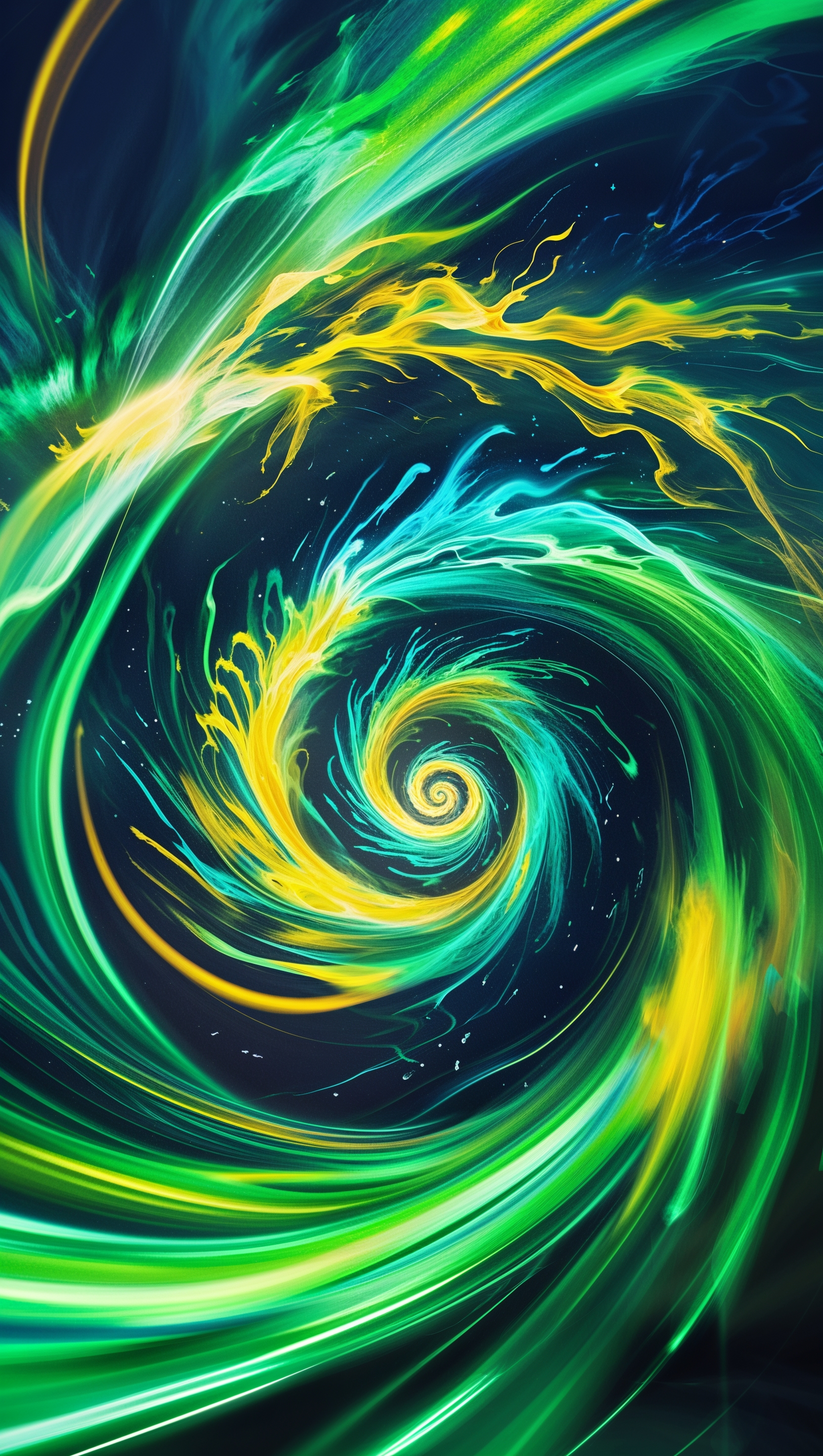 Colorful swirl vortex in center with dynamic motion blur