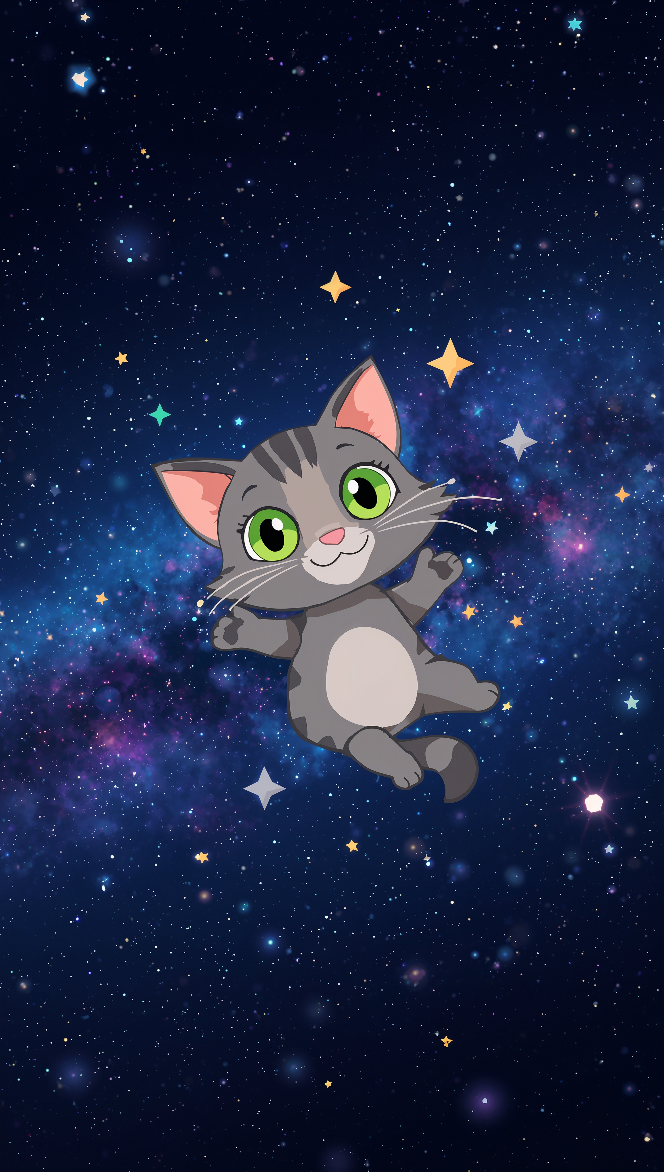 Cat iPhone wallpaper – space cartoon cat