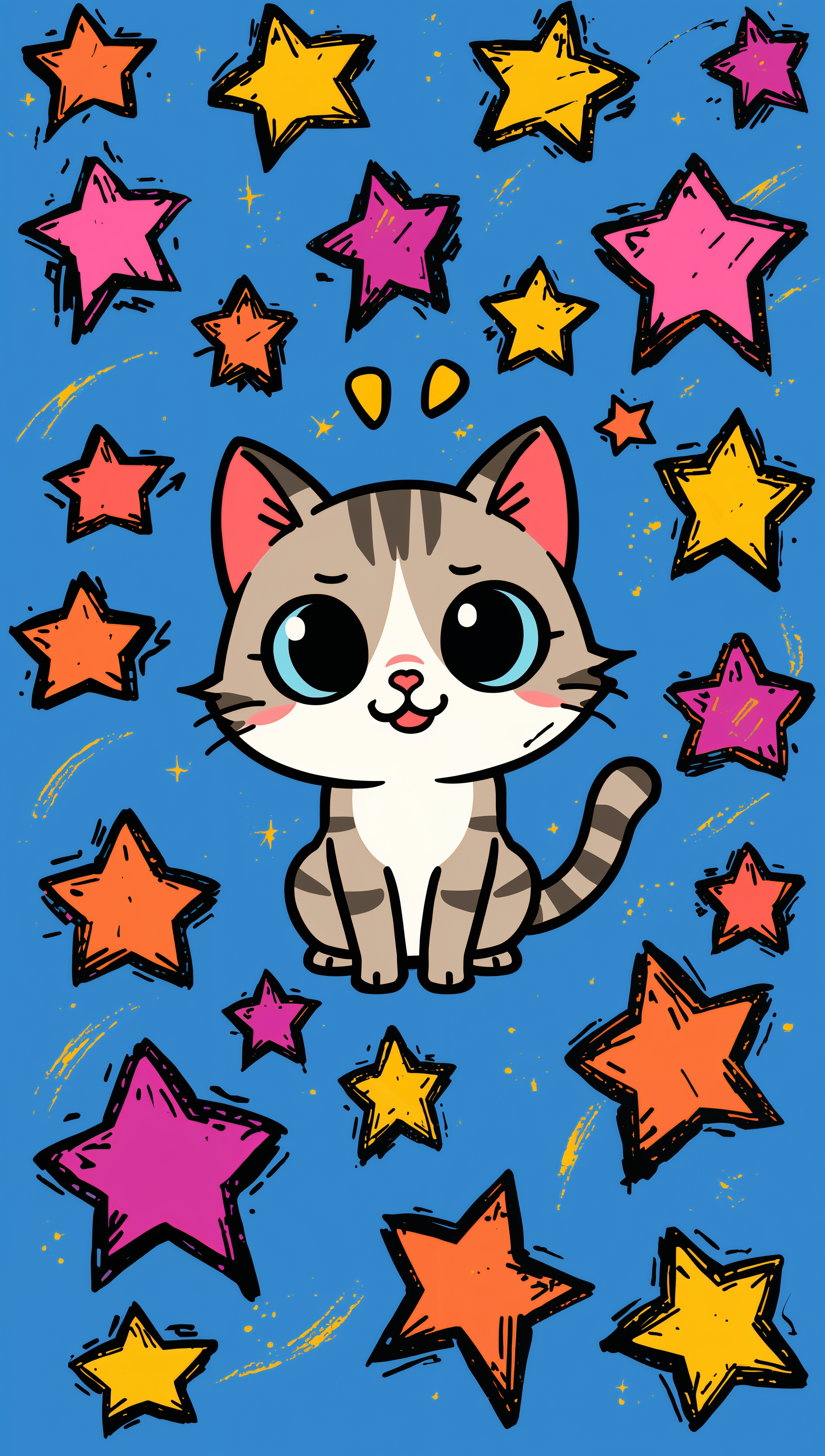 Cat iPhone wallpaper – cartoon playful cat