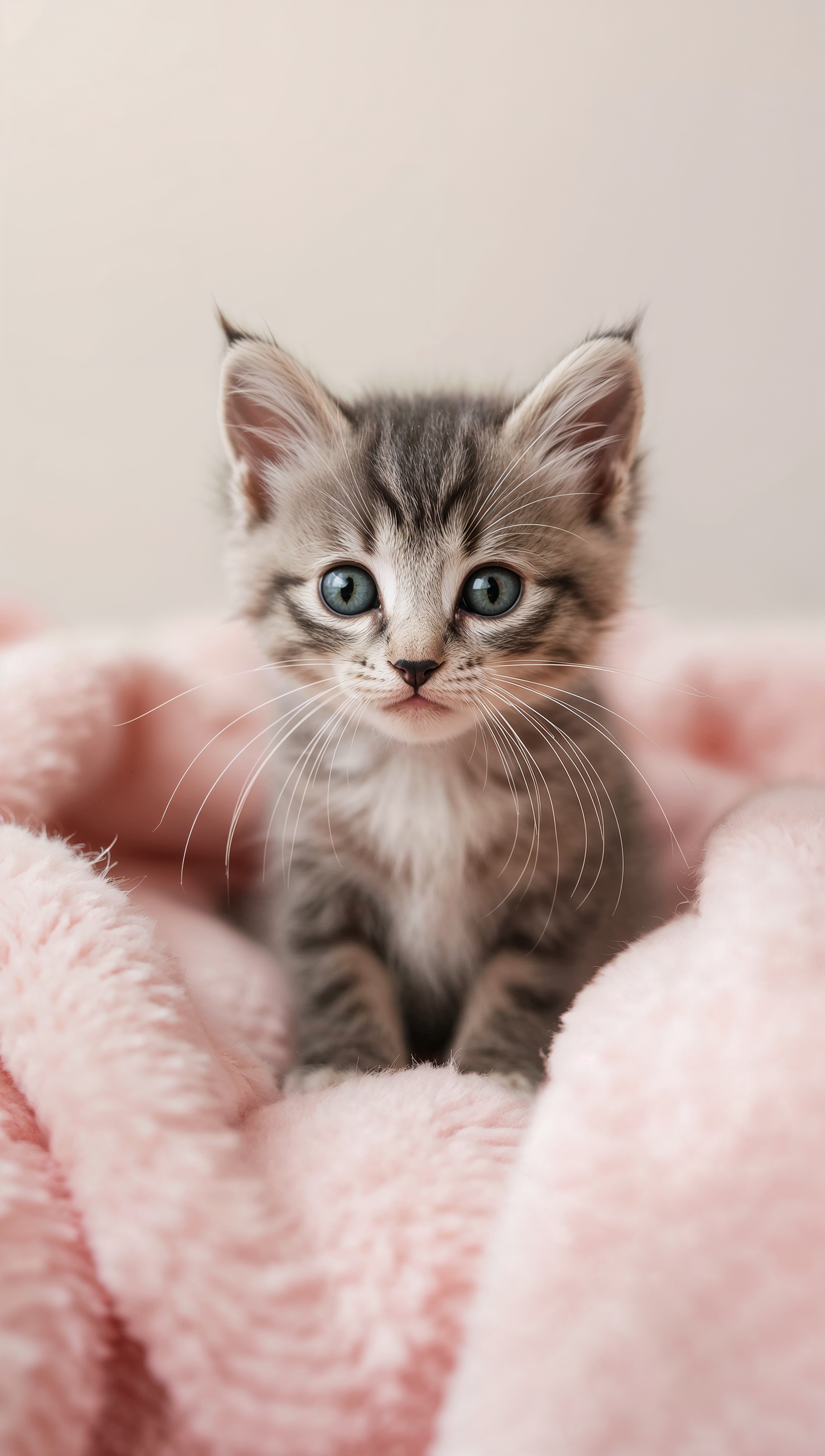 Cat iPhone wallpaper – cute kitten on blanket