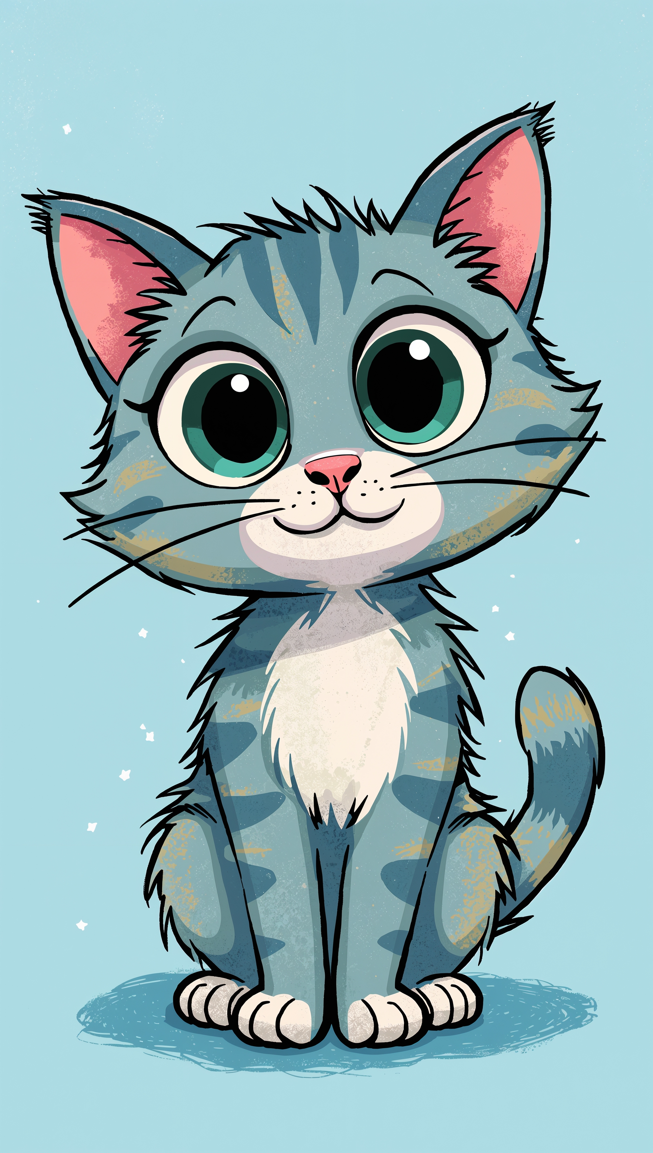 Cat iPhone wallpaper – whimsical cartoon cat
