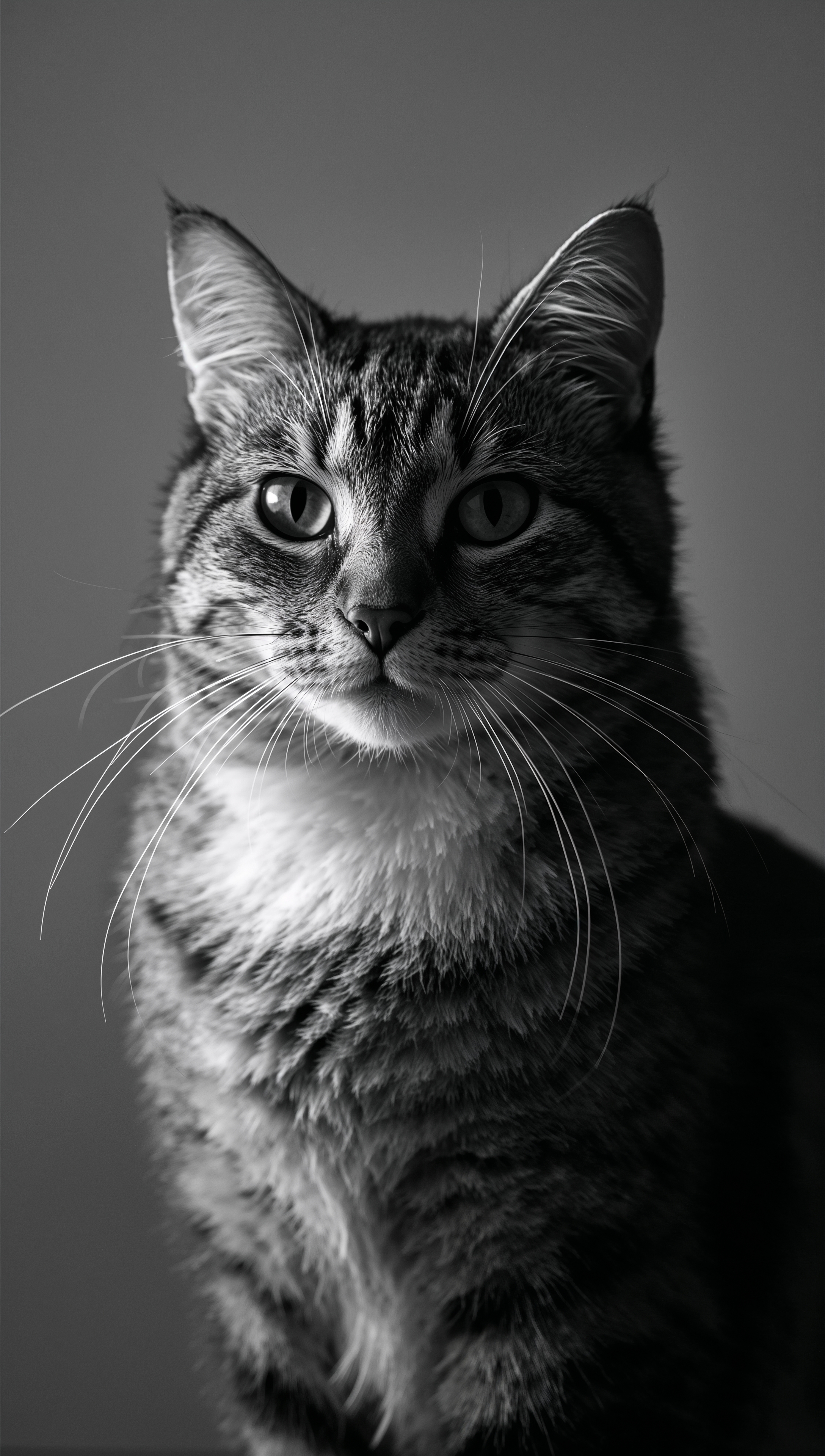 Cat iPhone wallpaper – black and white cat