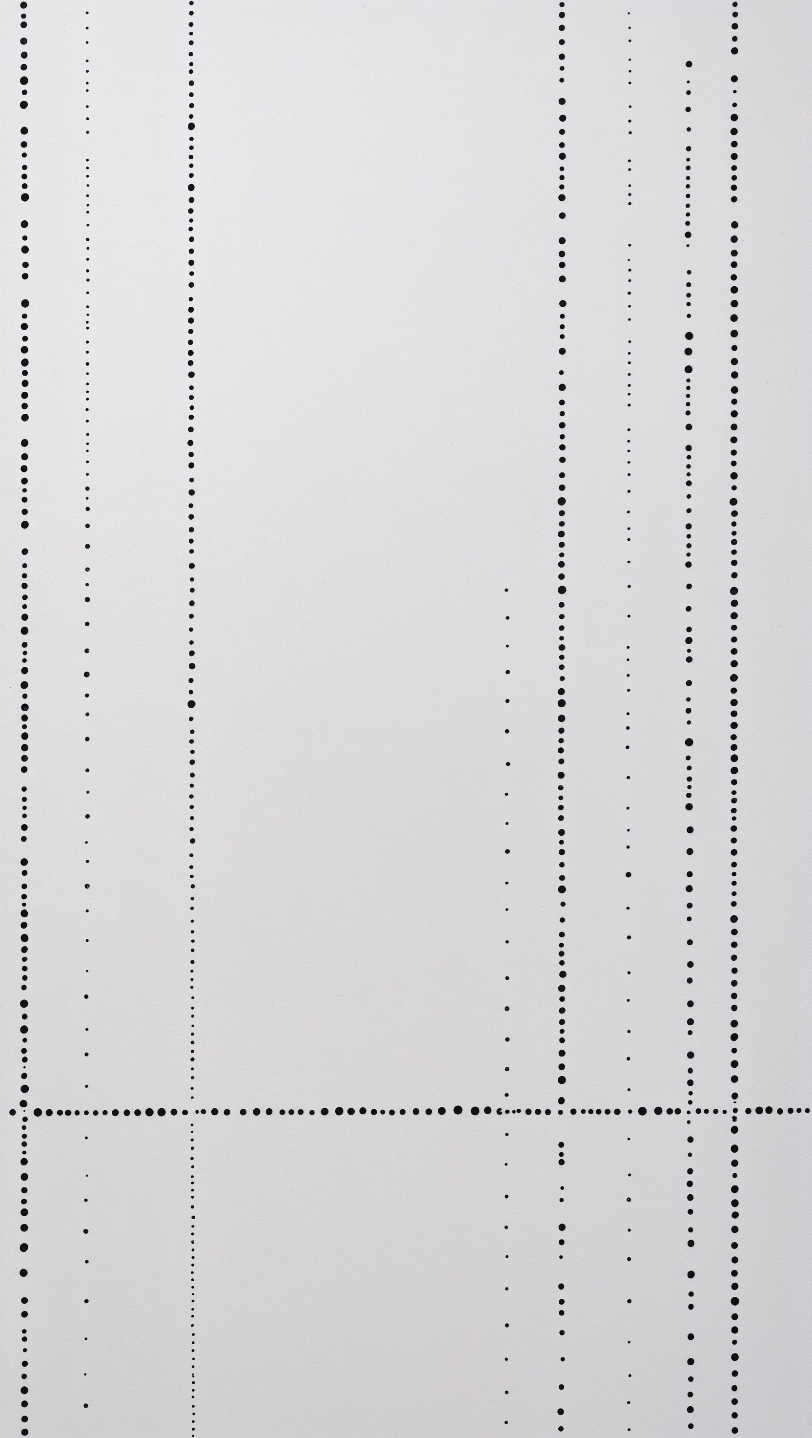 Minimal dot grid pattern in black on white background, clean and balanced