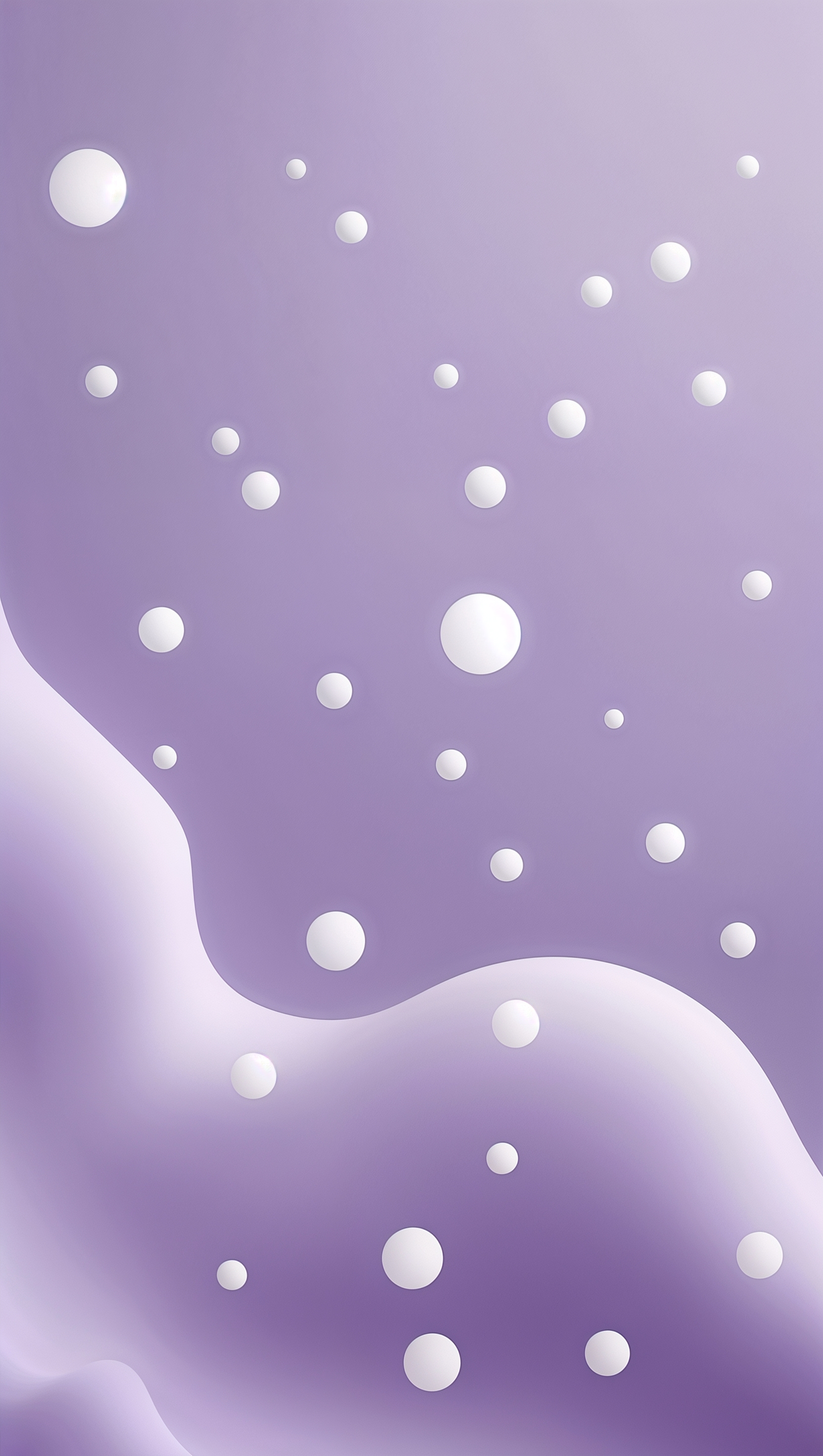 Subtle polka dots in white on pale lavender background