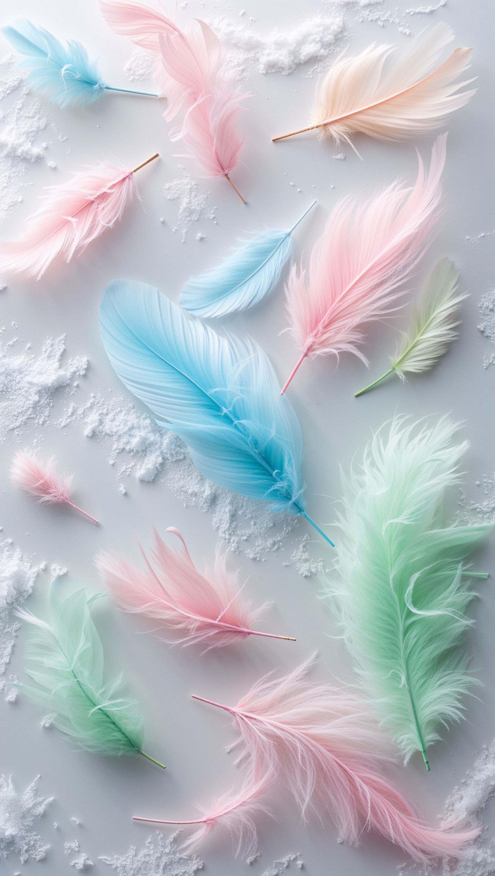 Abstract soft brush strokes in pastel colors on white background