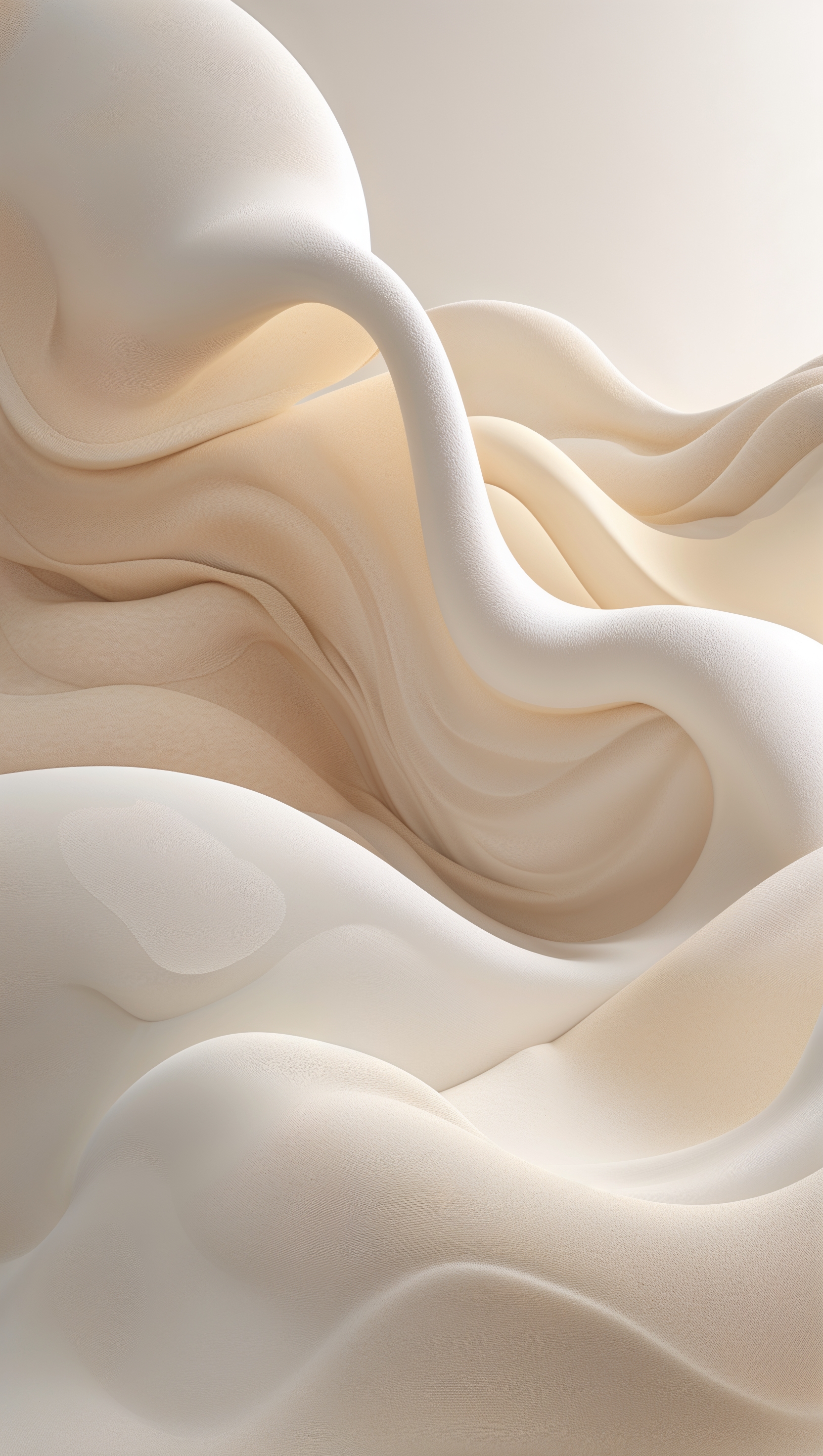 Gentle flowing abstract shapes in cream and light beige tones