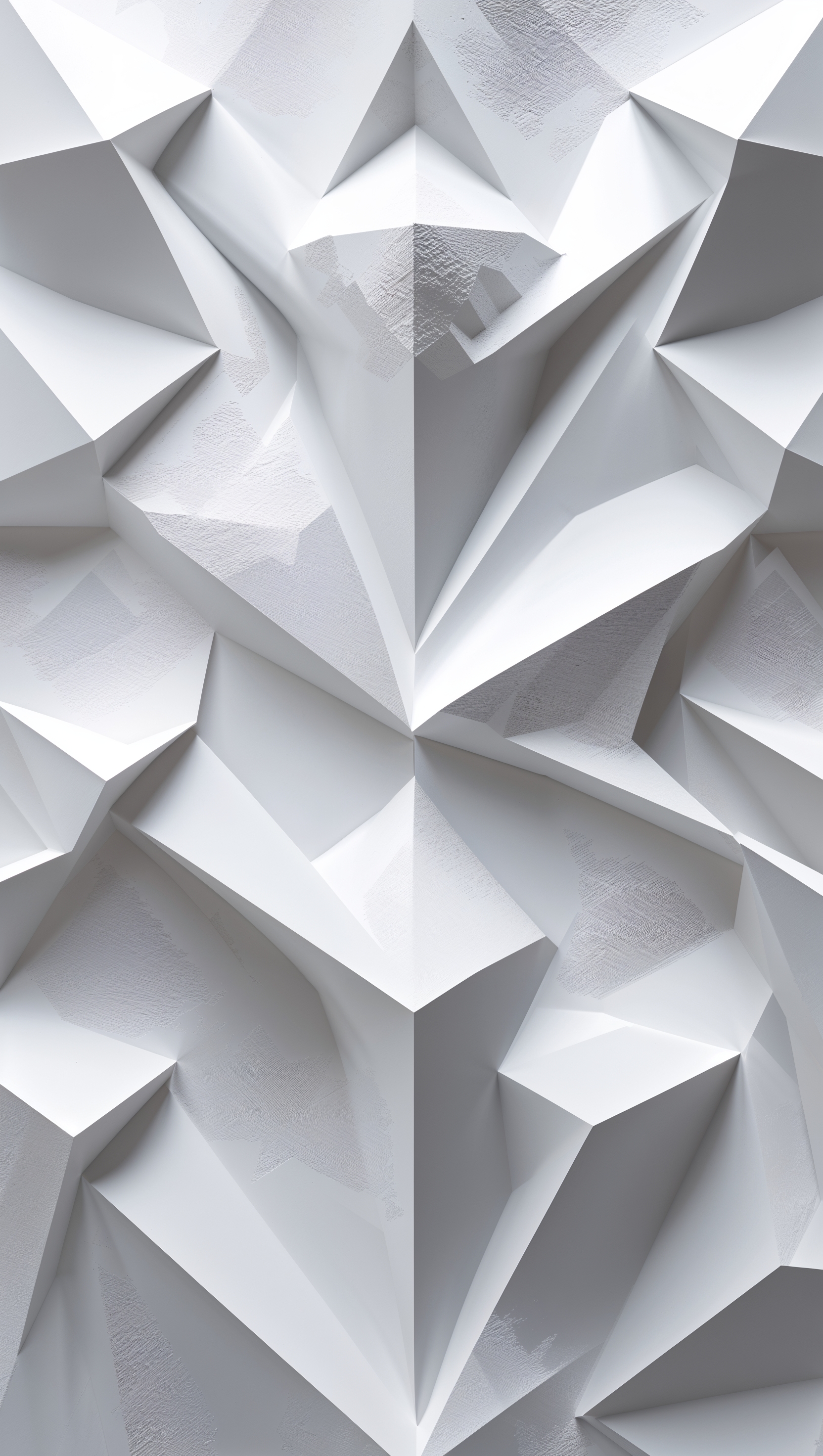 Geometric white-on-white design with subtle variations in brightness and form
