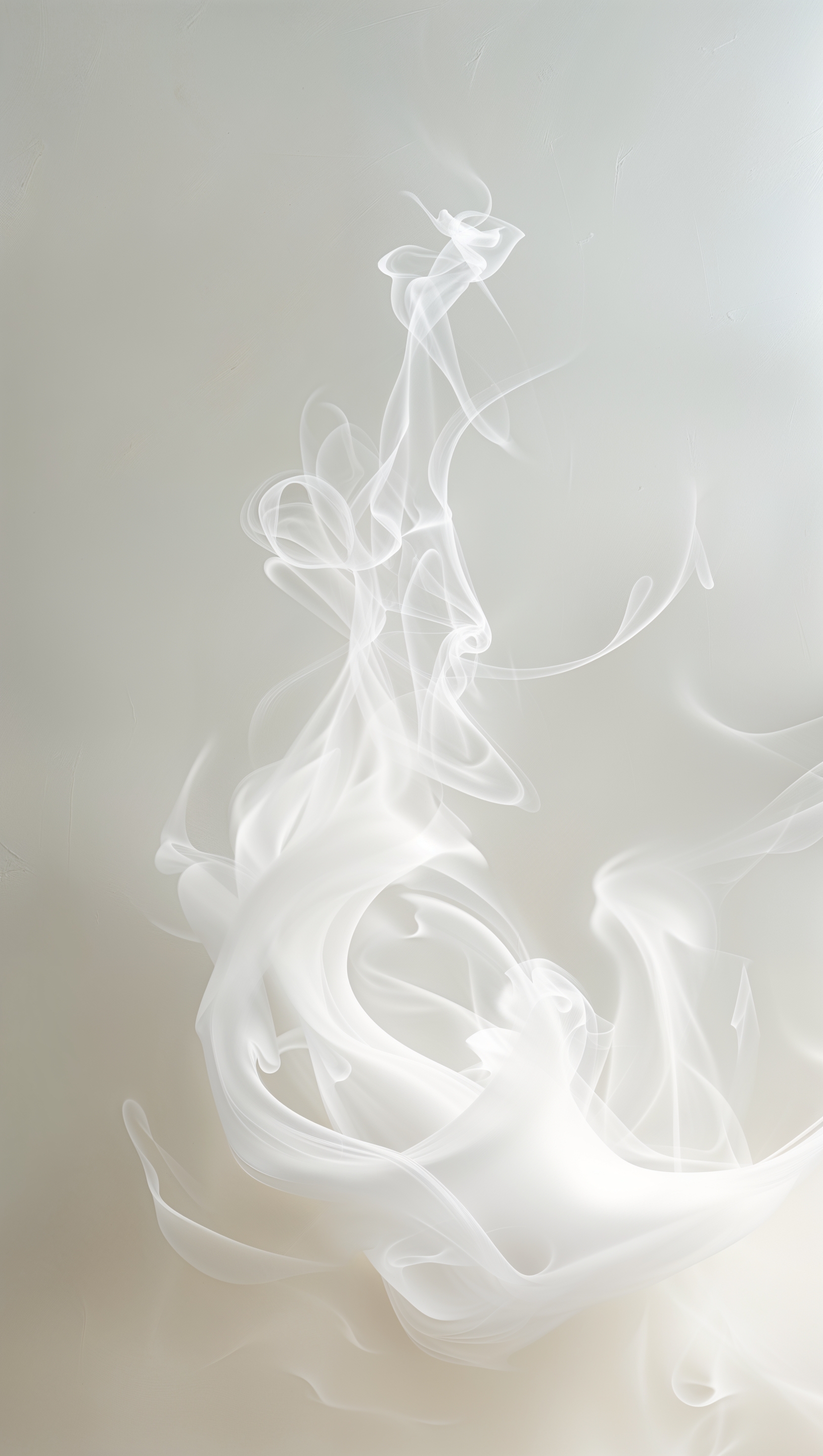 Light white smoke effect on plain background, soft and abstract