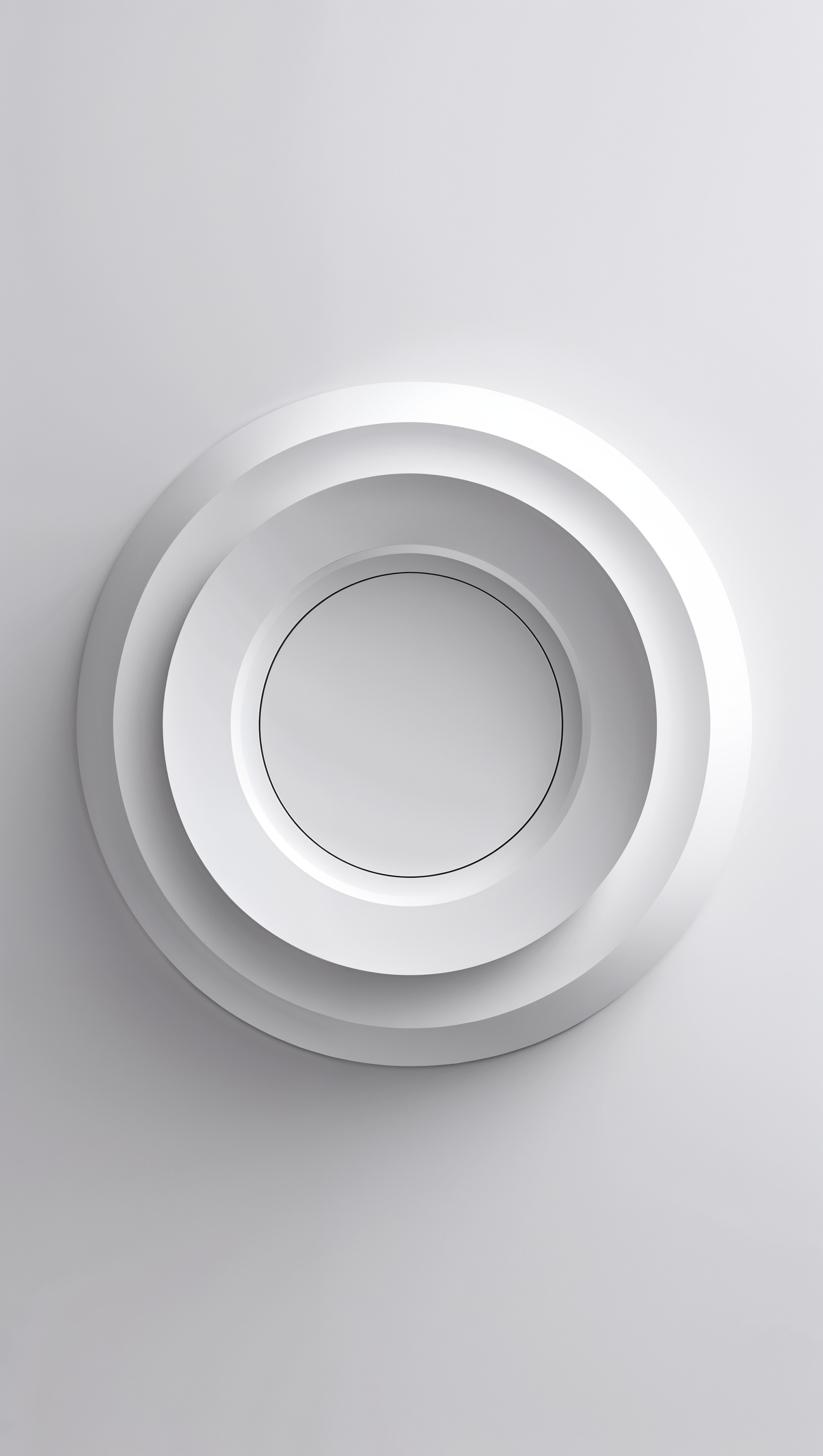 White iPhone wallpaper with clean symmetry and centered circular design