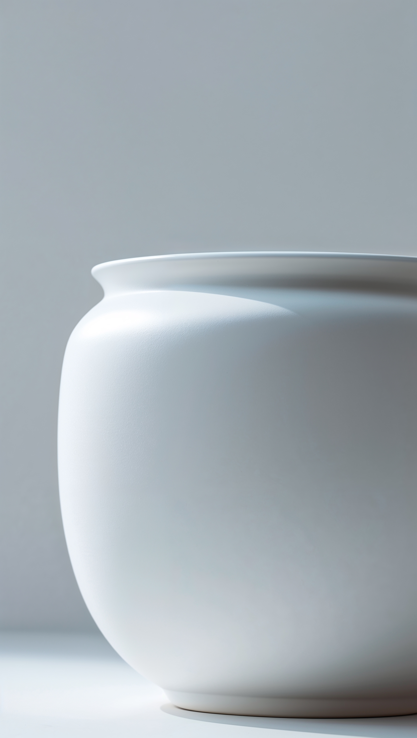 Matte ceramic texture in bright white, soft focus and minimal design