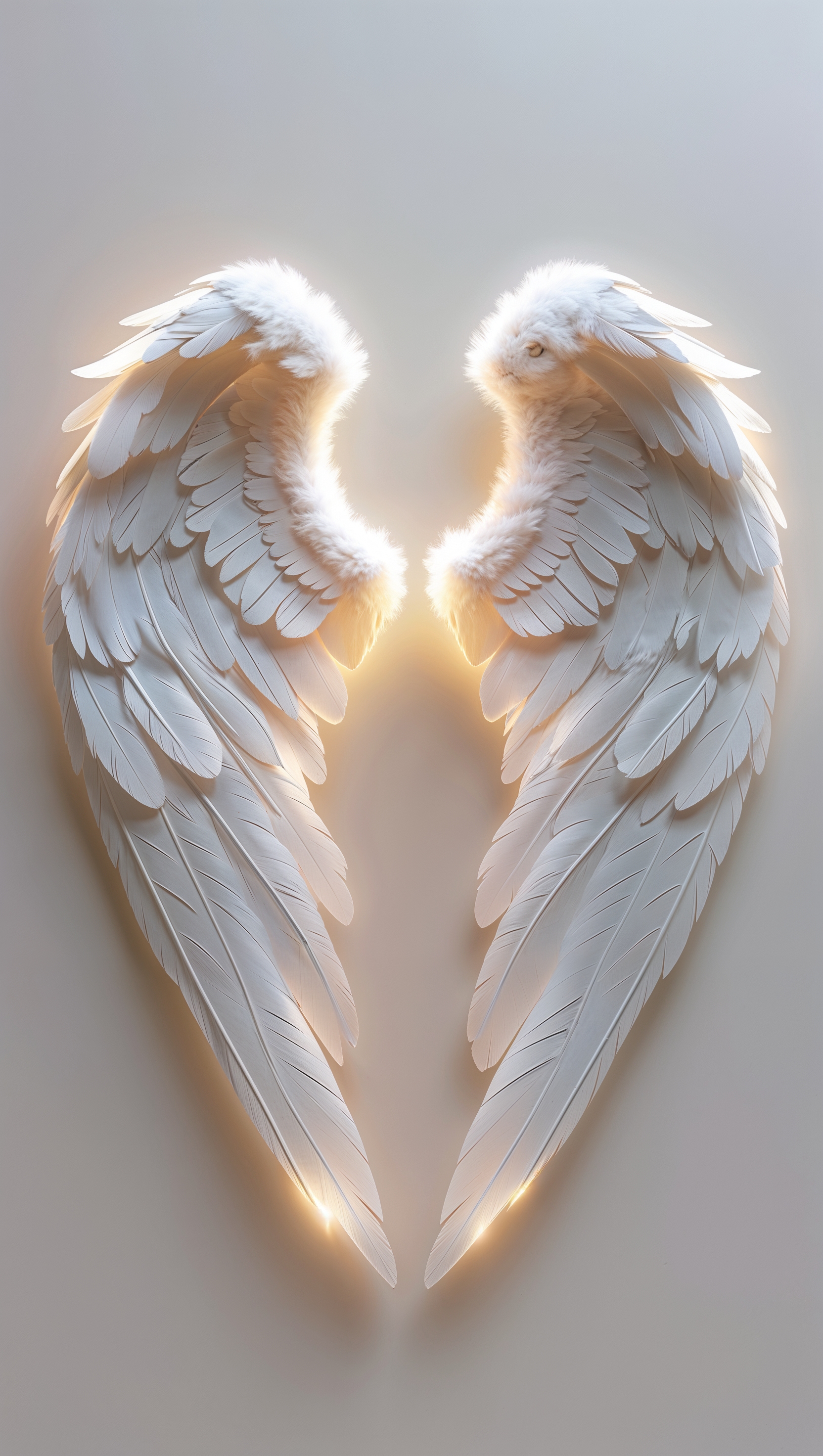 White iPhone wallpaper with angel wings shape in soft light