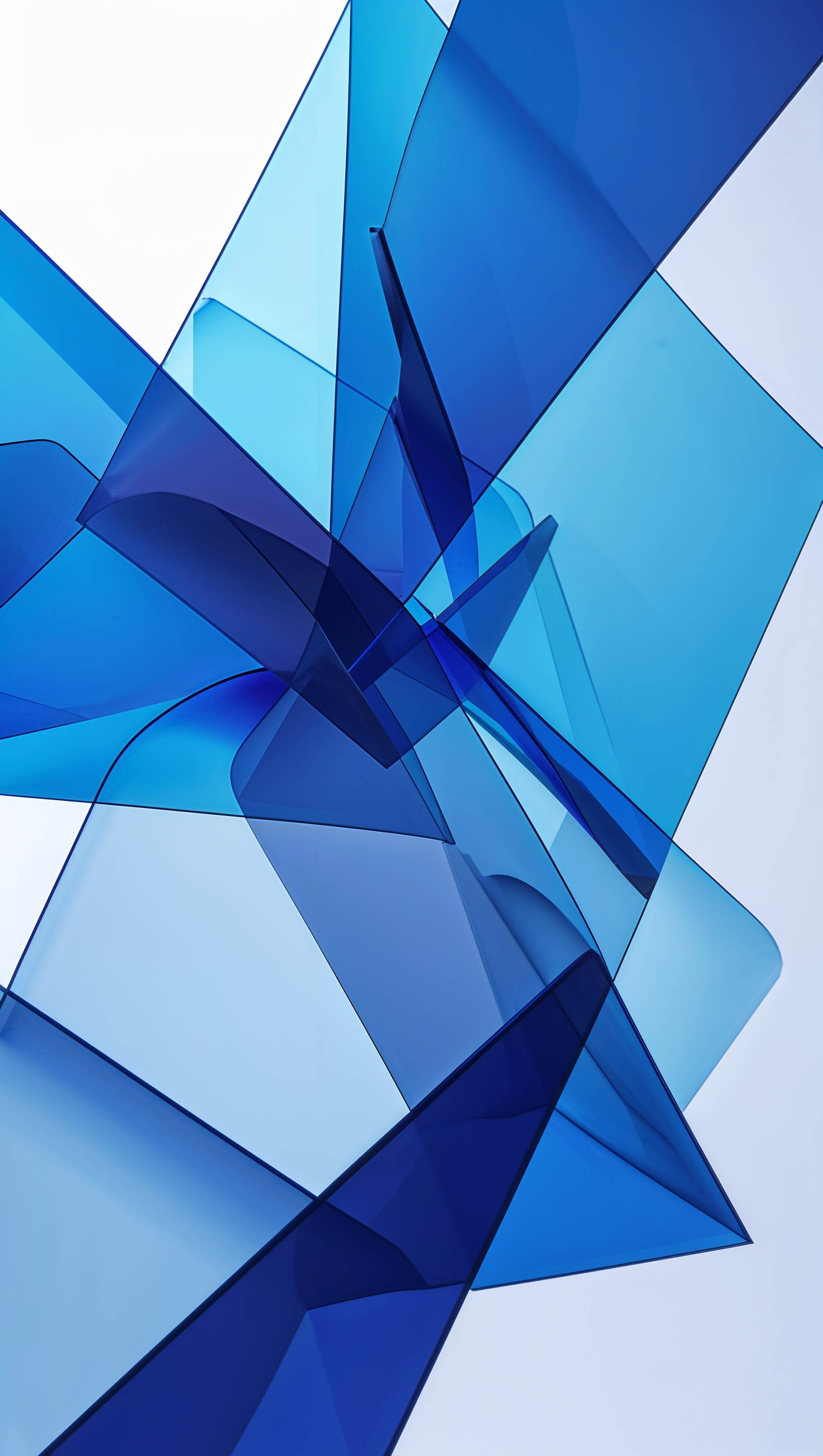 Modern geometric blue pattern with overlapping transparent shapes