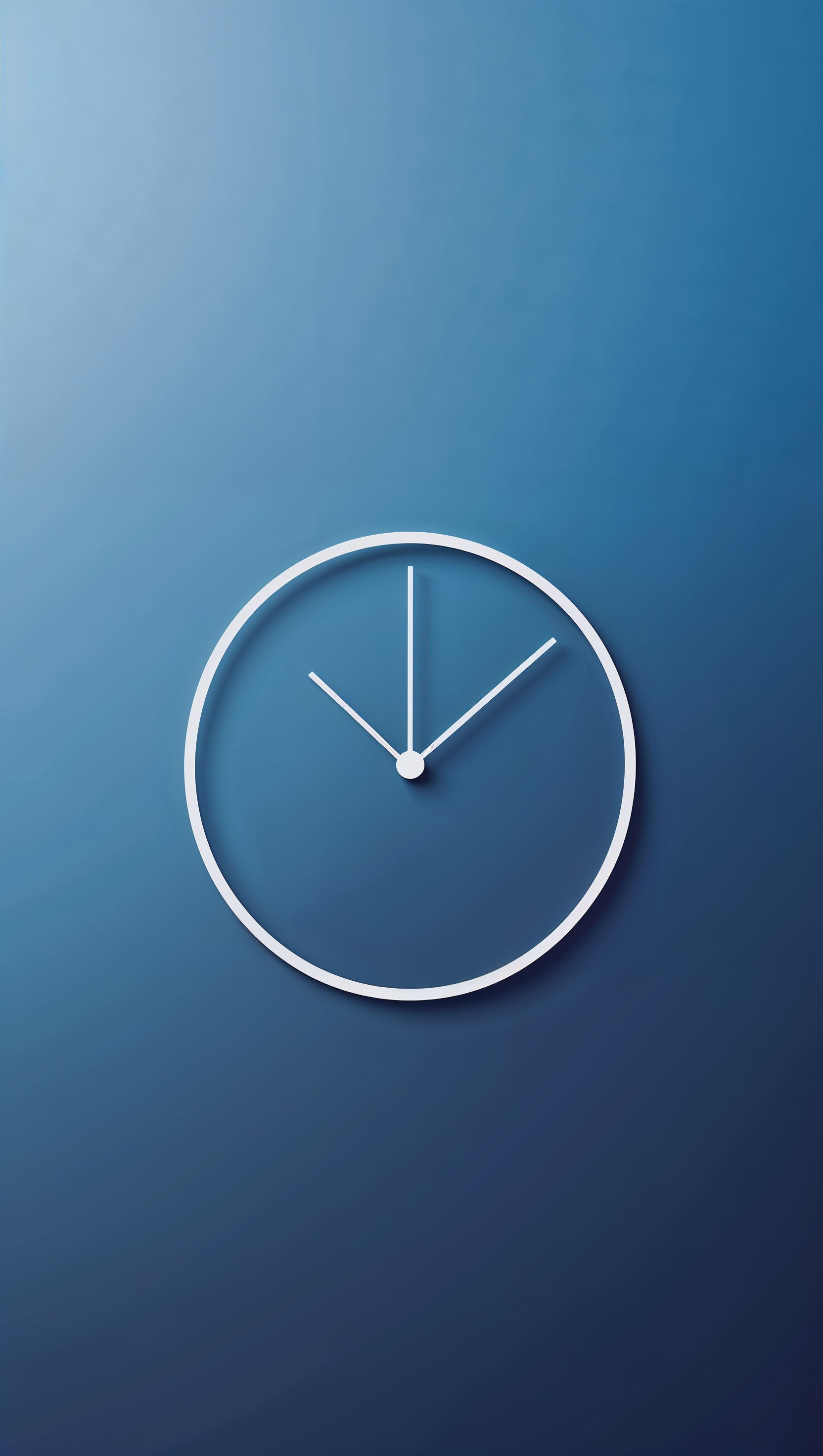 Blue gradient with minimalist clock or time symbol in center
