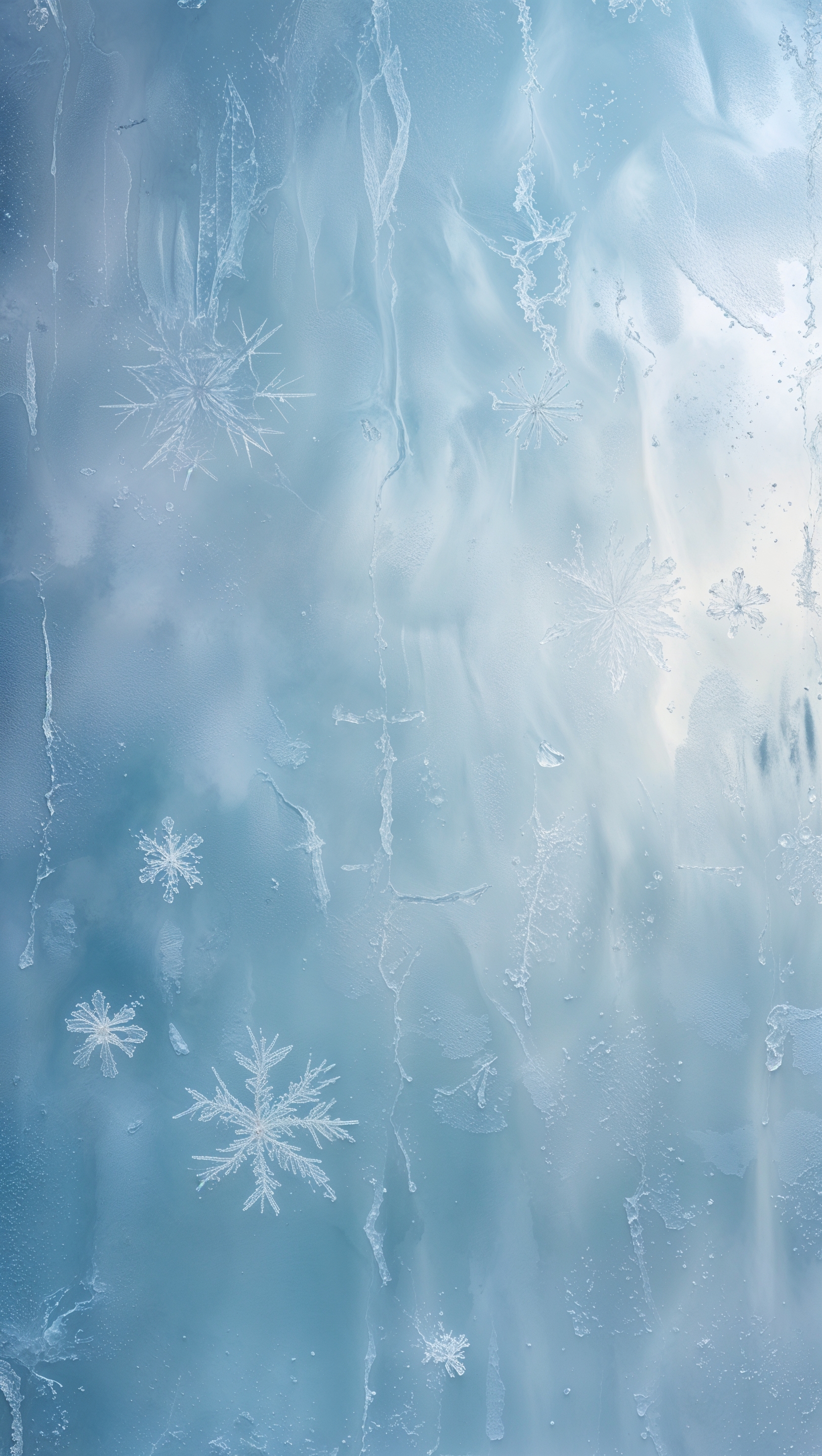 Origami-style folds in icy blue tones, sharp and abstract