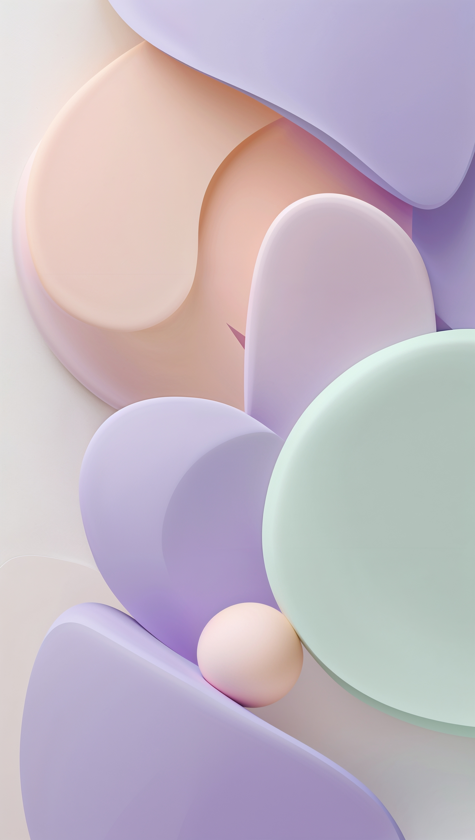 Soft pastel abstract shapes overlapping with gradient transitions, minimal iPhone wallpaper