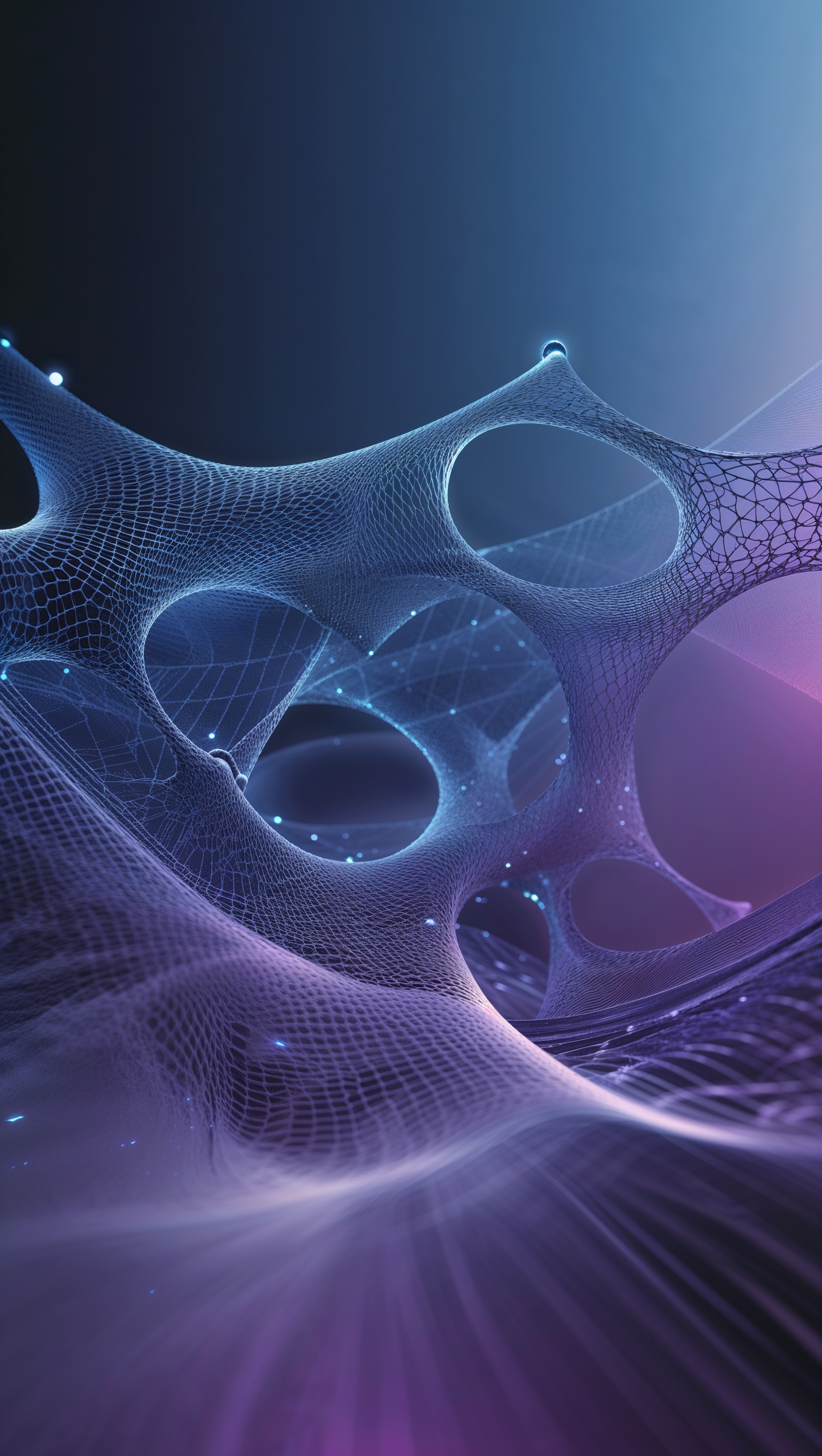 Gradient mesh abstract design with futuristic depth and soft shadows