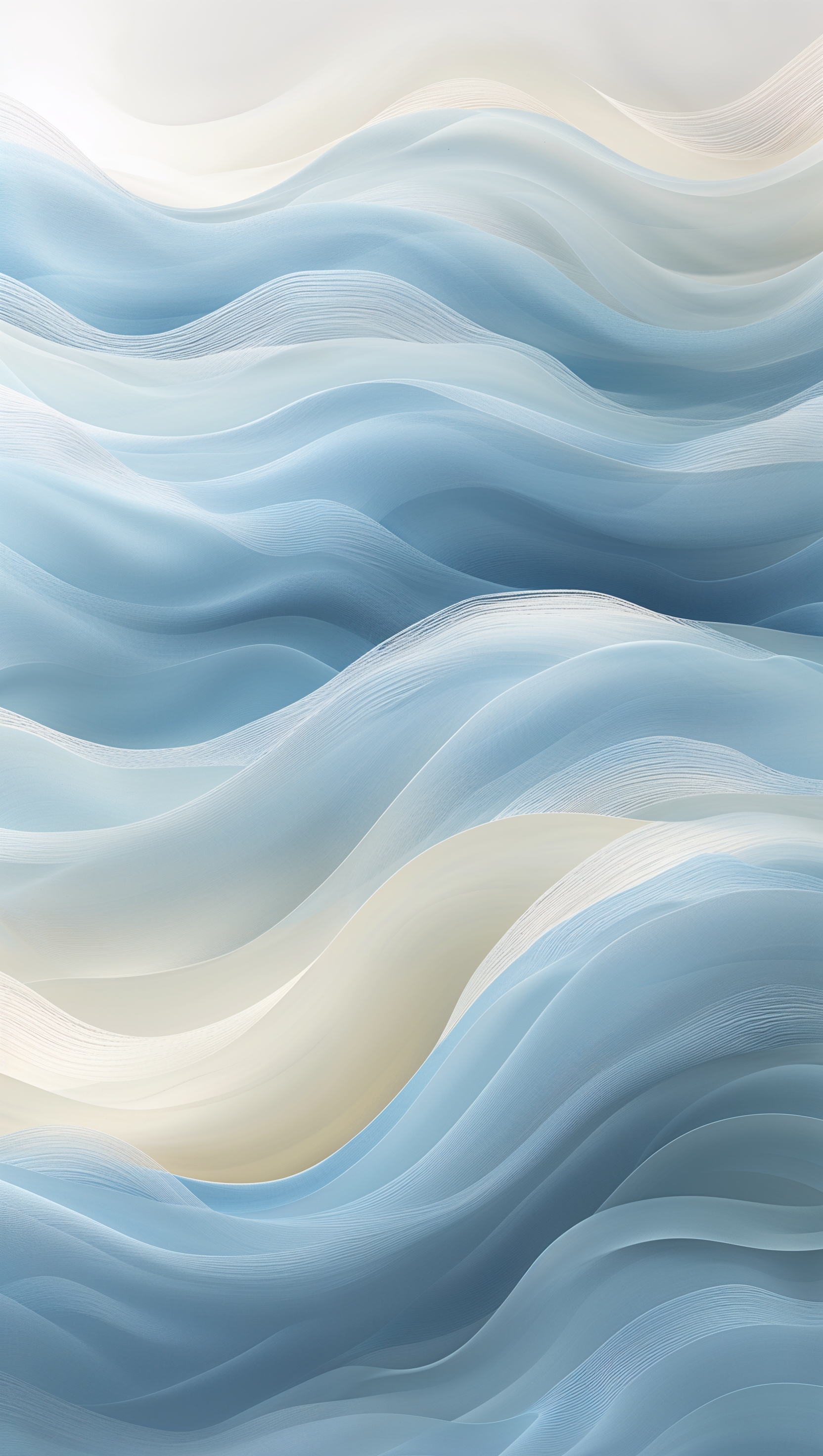 Smooth abstract waves in blue and white tones, clean and calming