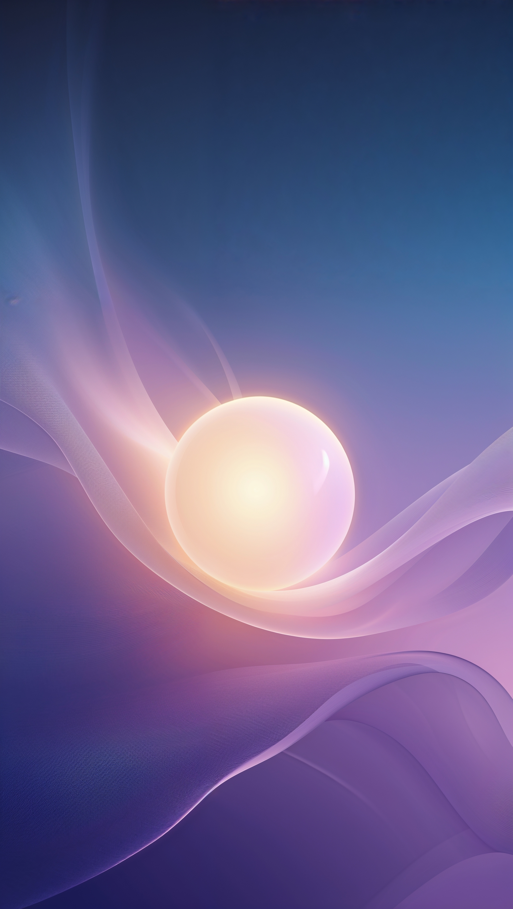 Minimal abstract wallpaper with a central glowing orb and gradient background