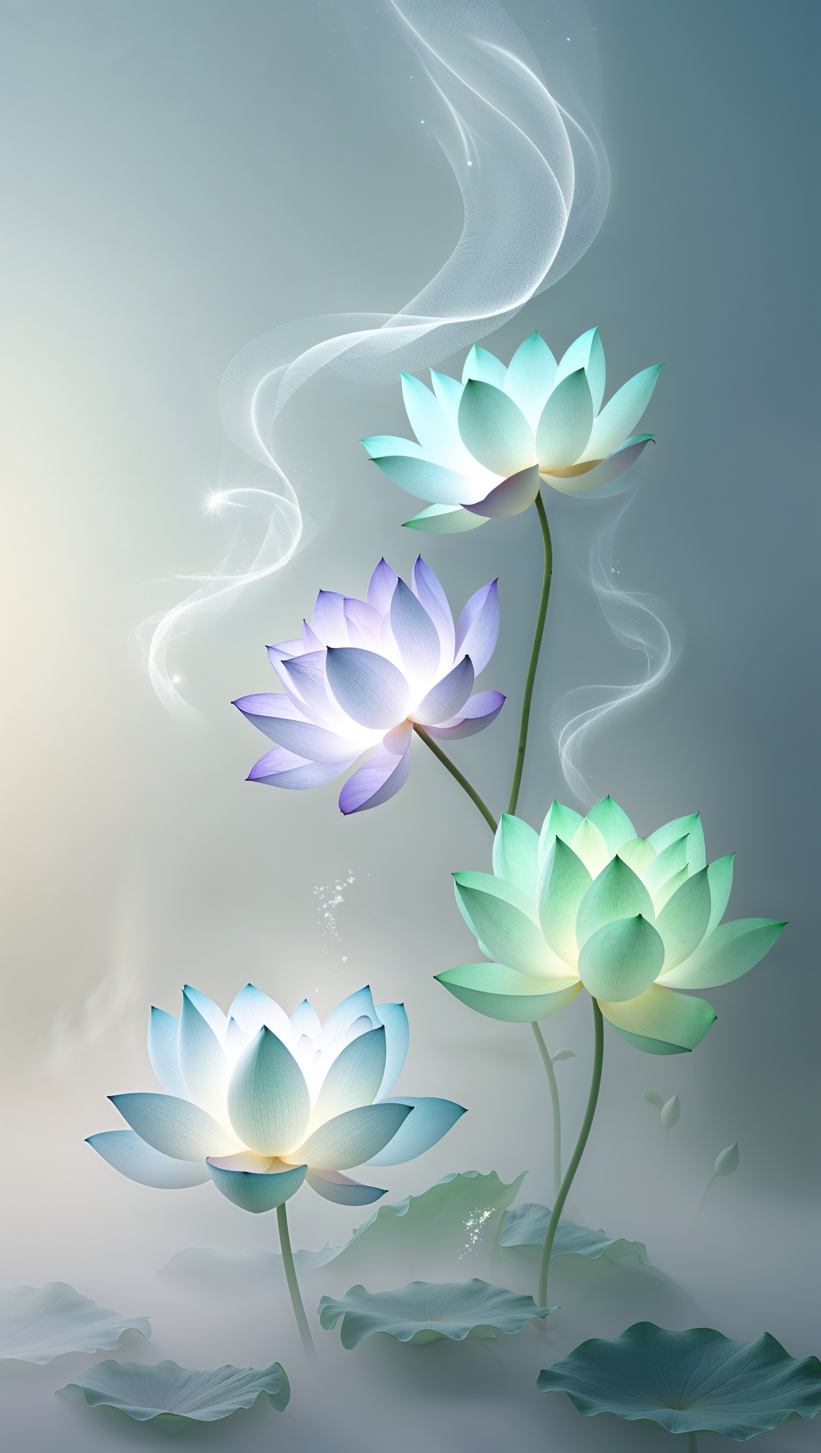 Neon-style glowing flowers on black background, cyber aesthetic
