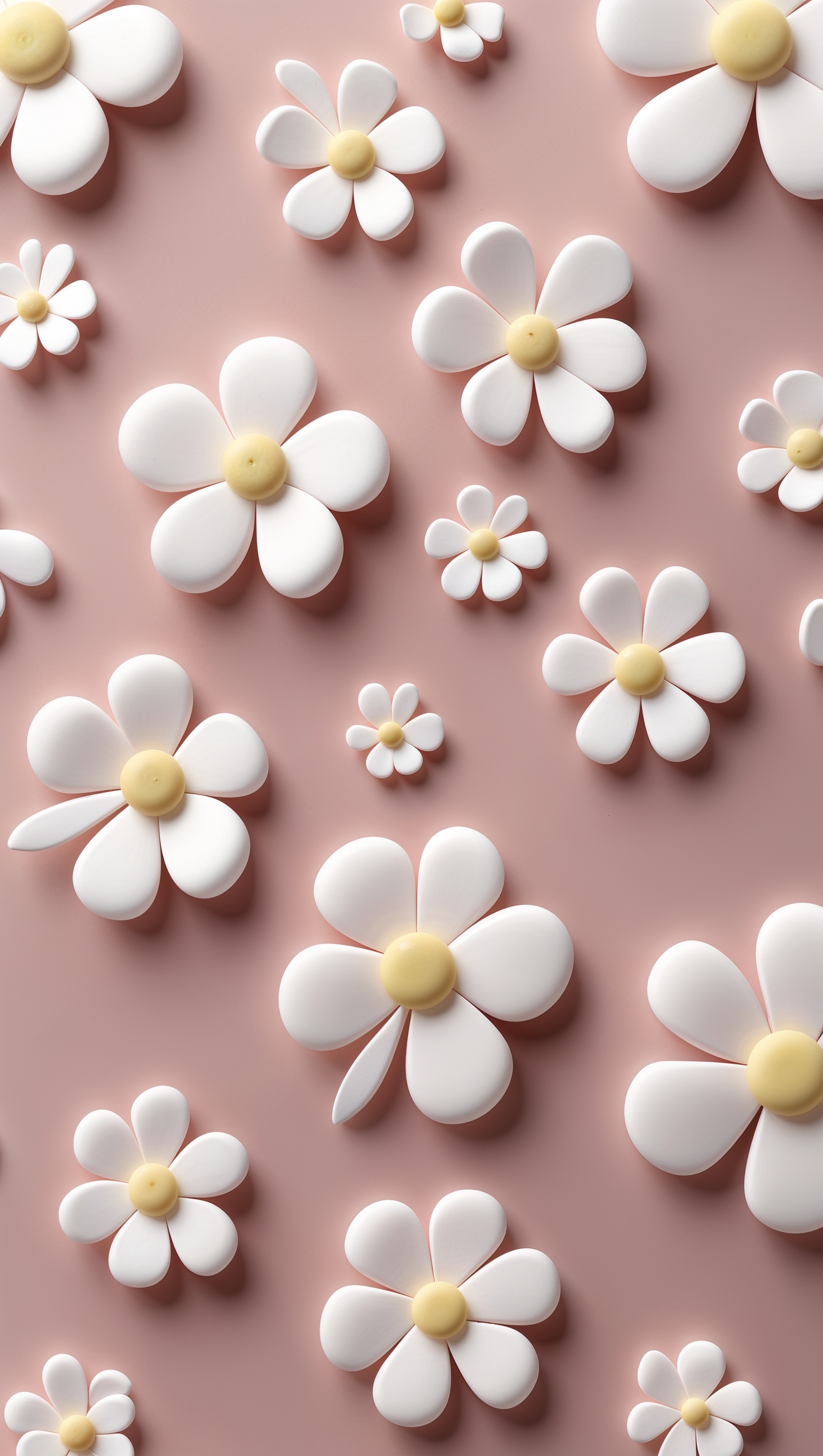 Tiny floral icons scattered on blush pink background, subtle and sweet