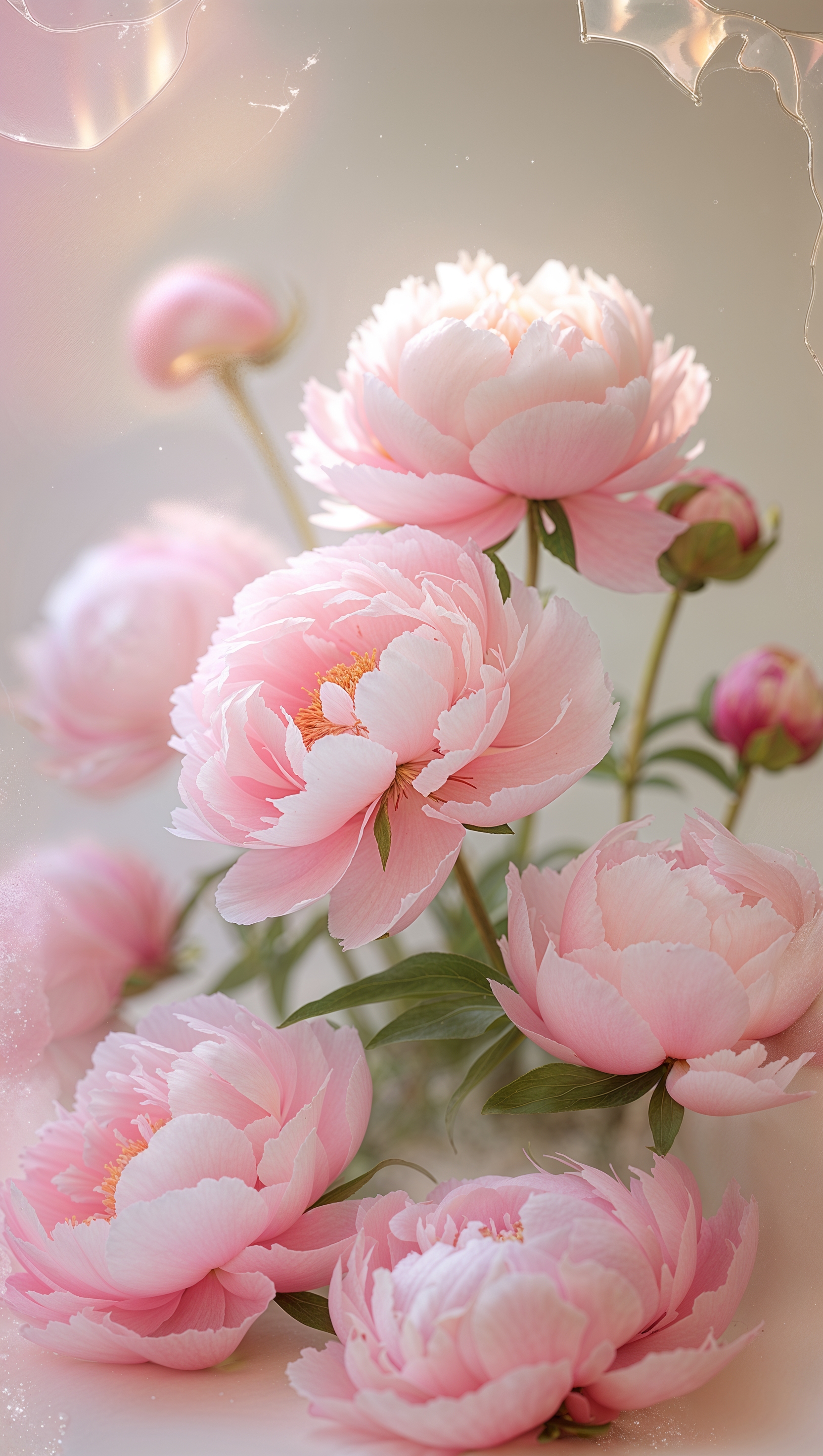 Vintage lace texture overlay on pink floral background