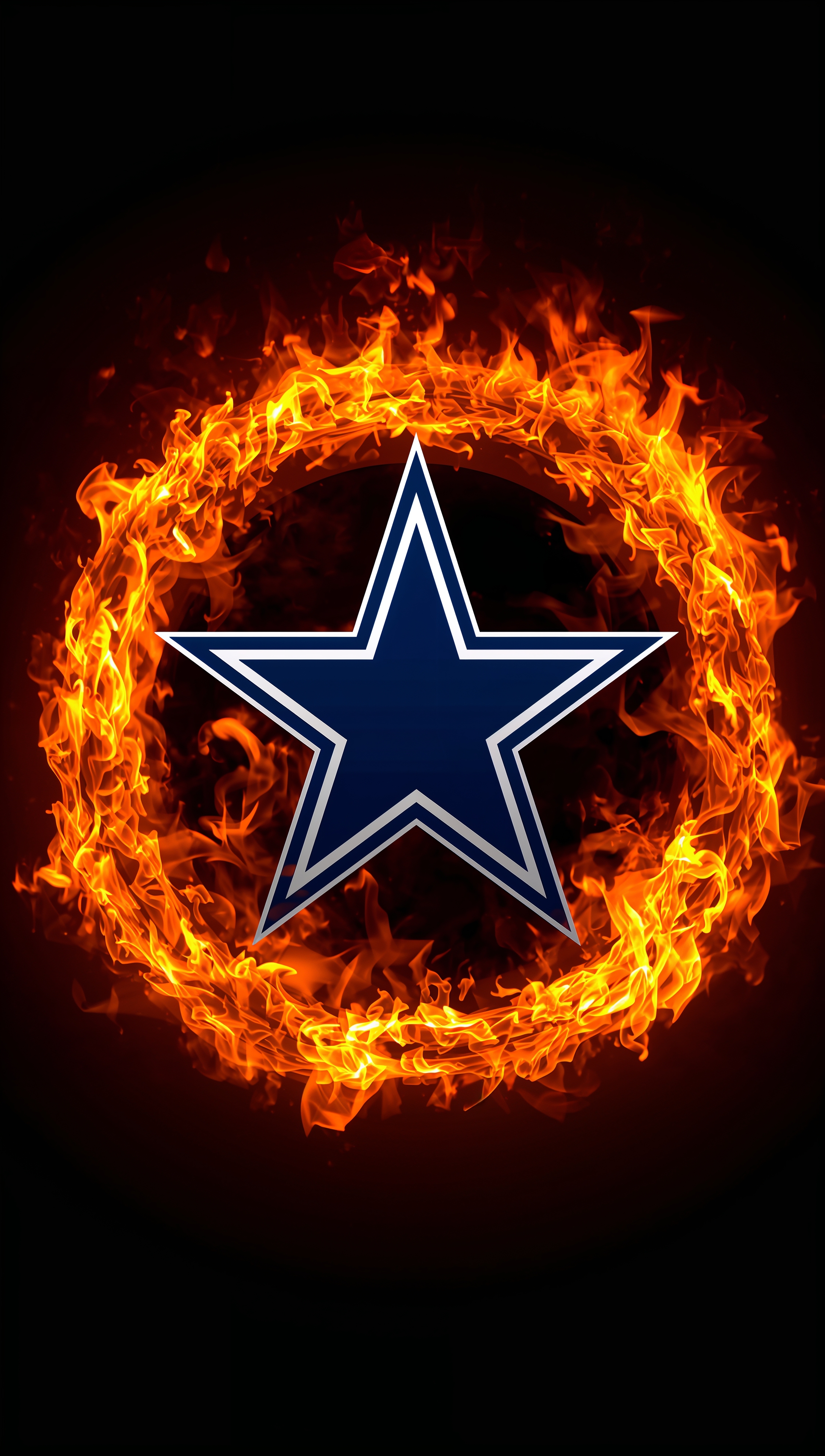Dallas Cowboys iPhone wallpaper logo in fire circle