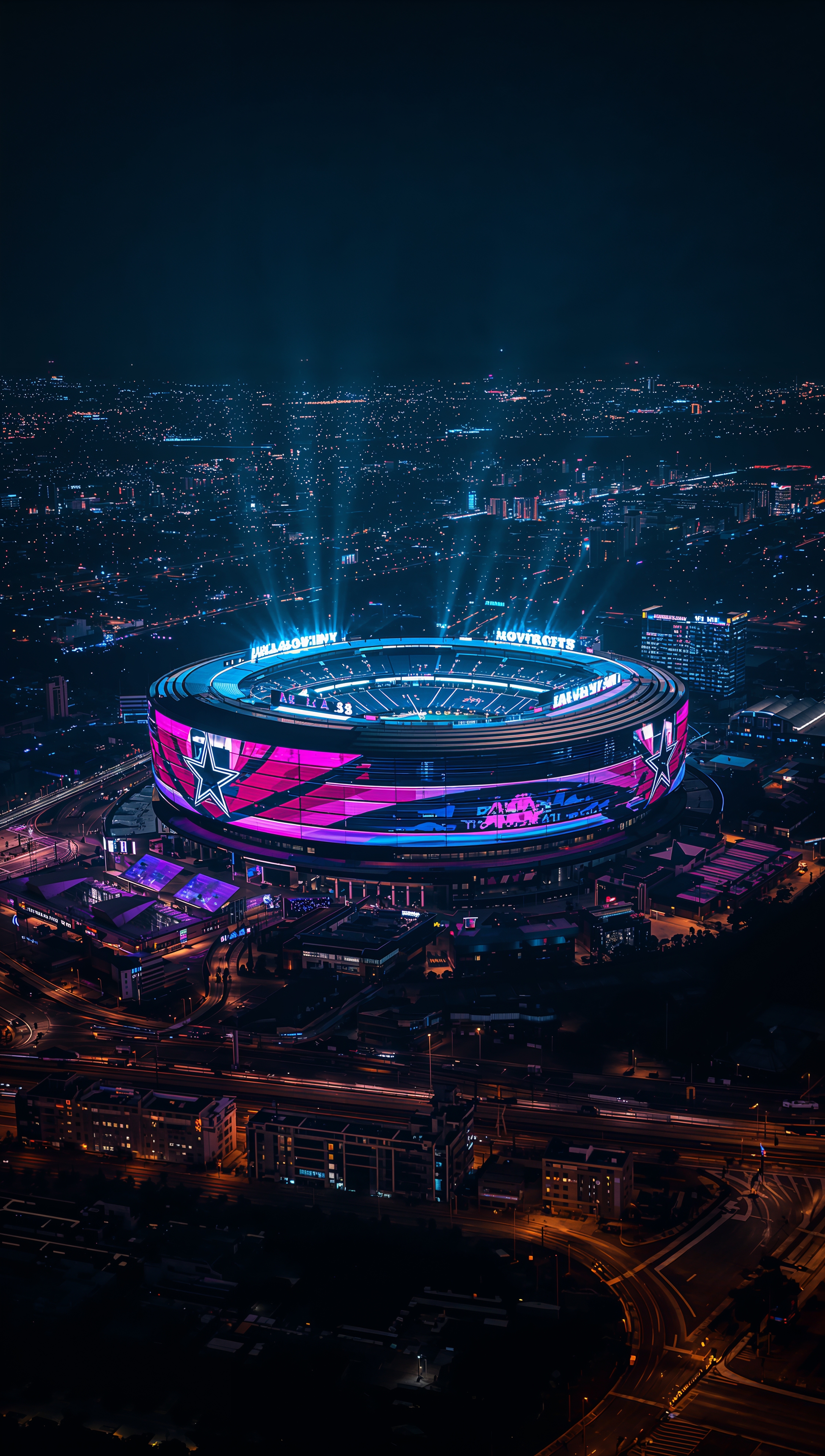 Dallas Cowboys iPhone wallpaper AT&T stadium at night