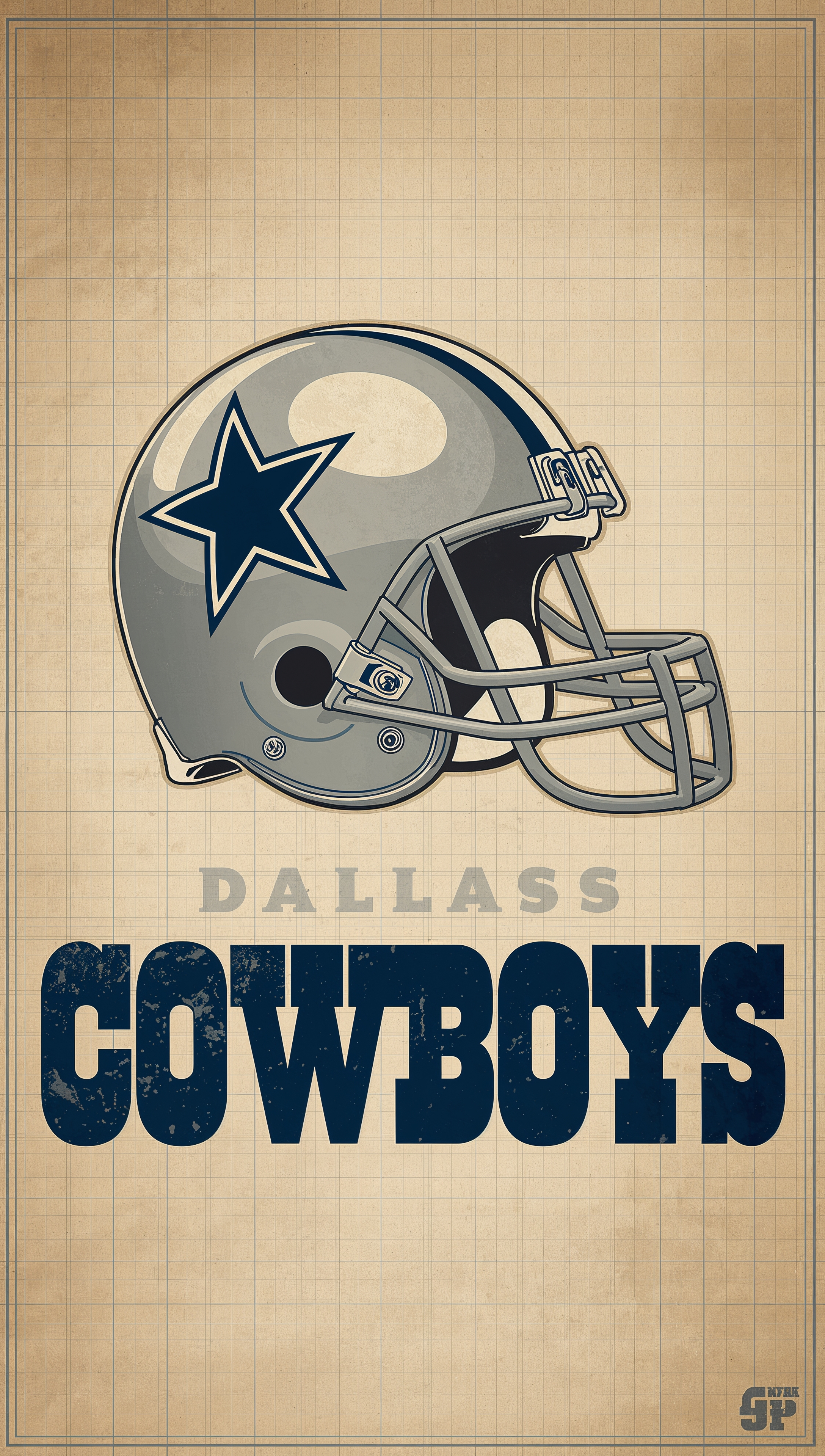 Dallas Cowboys iPhone wallpaper retro football poste