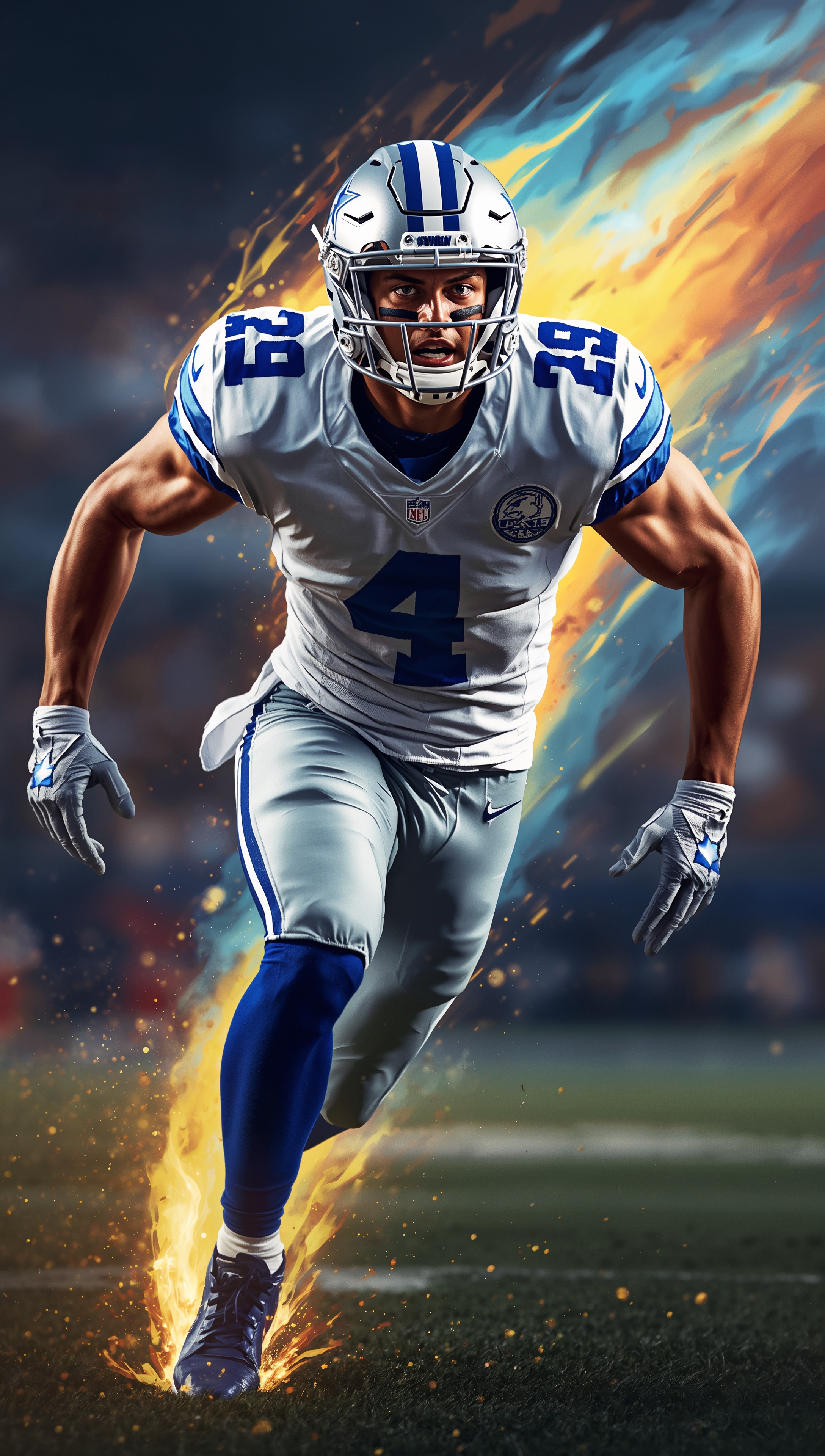 Dallas Cowboys iPhone wallpaper player running art