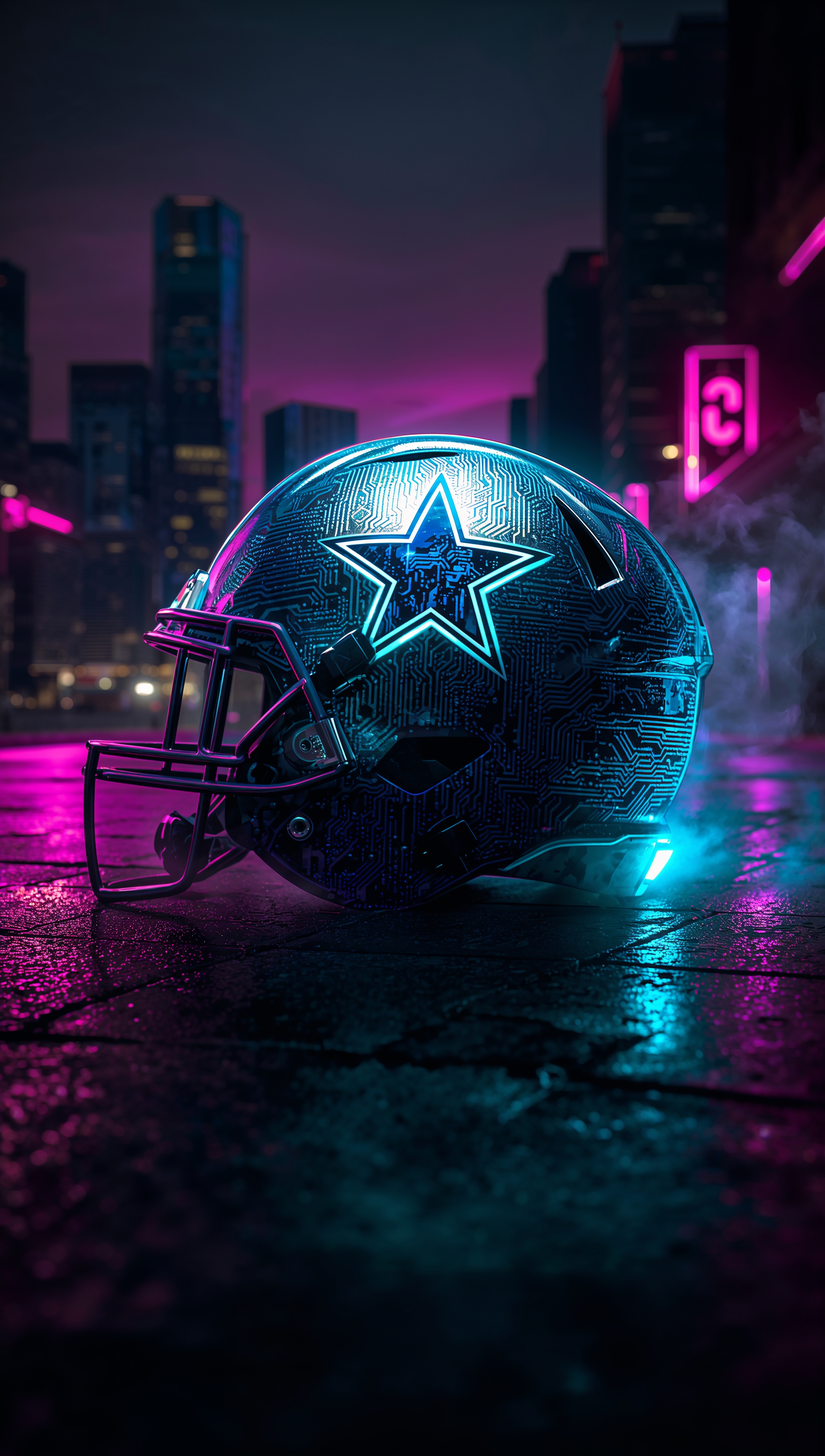 Dallas Cowboys iPhone wallpaper neon helmet design