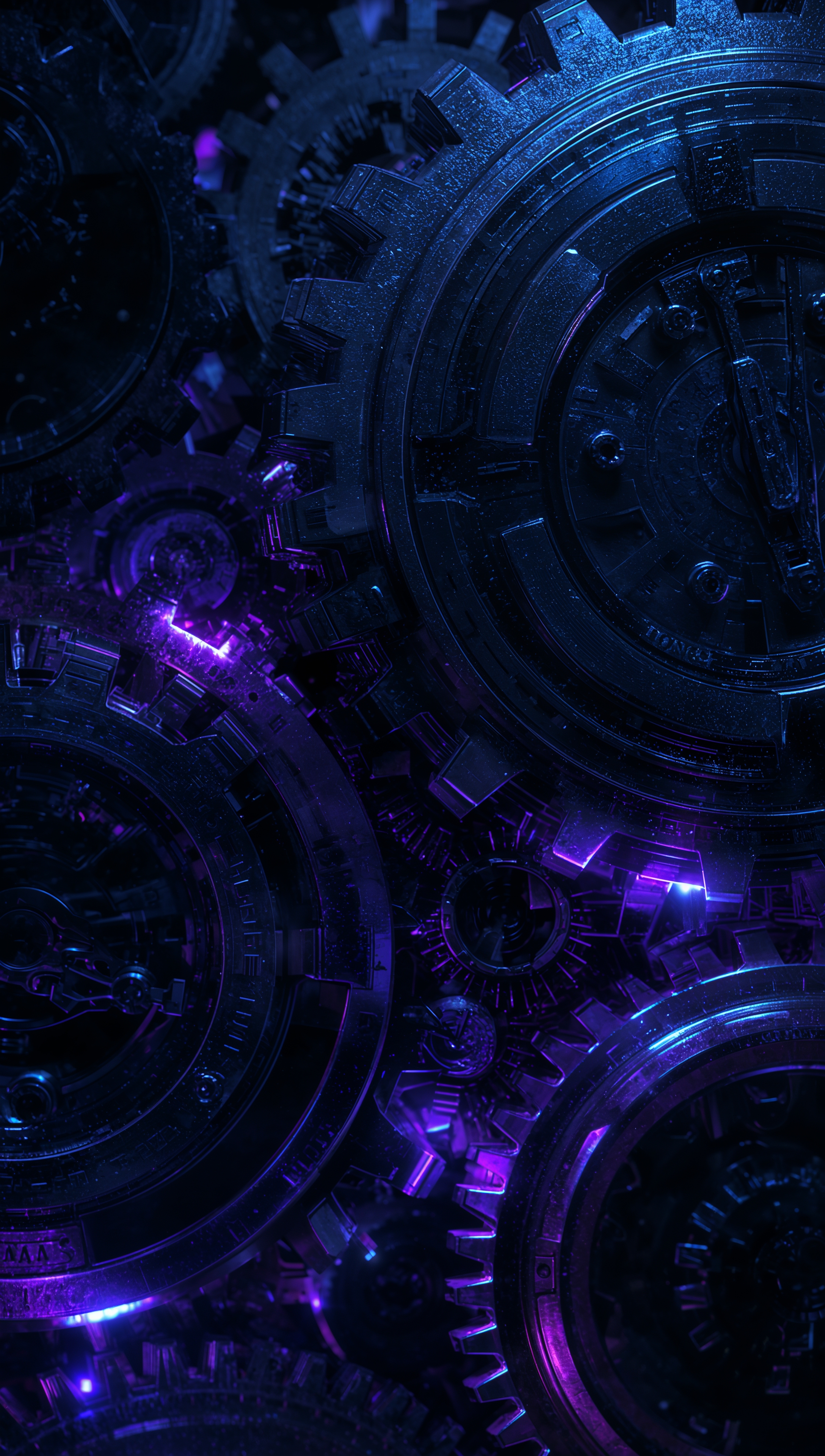 Dark Gears iPhone Wallpaper – Sci-fi abstract design