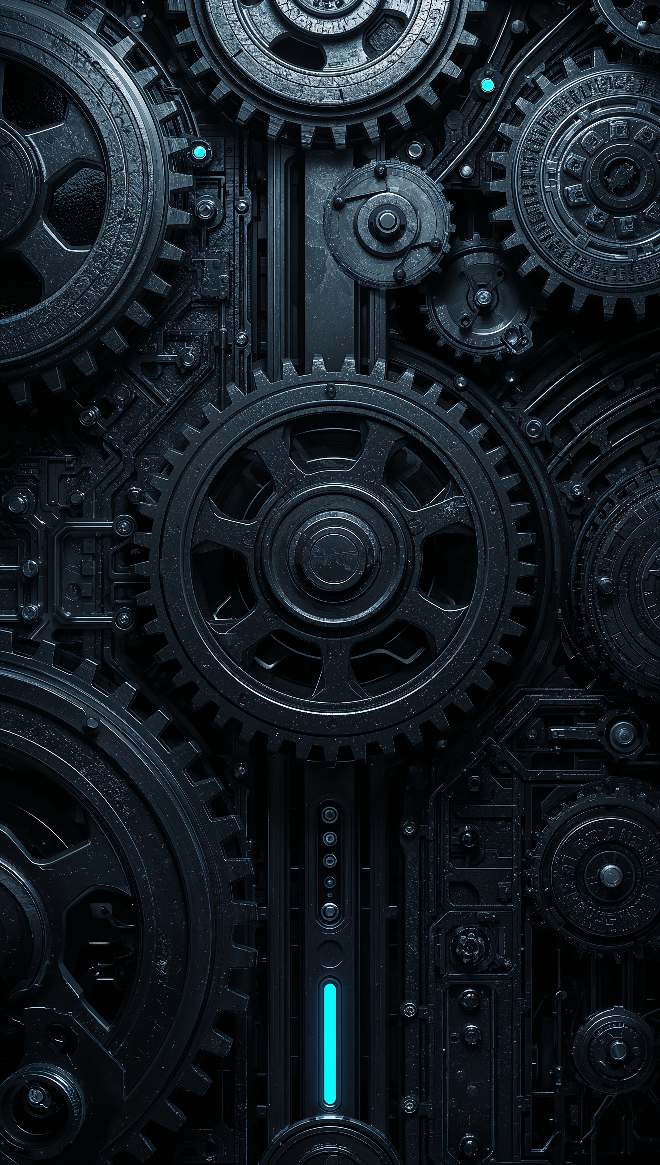 Dark Gears iPhone Wallpaper – Steampunk industrial style