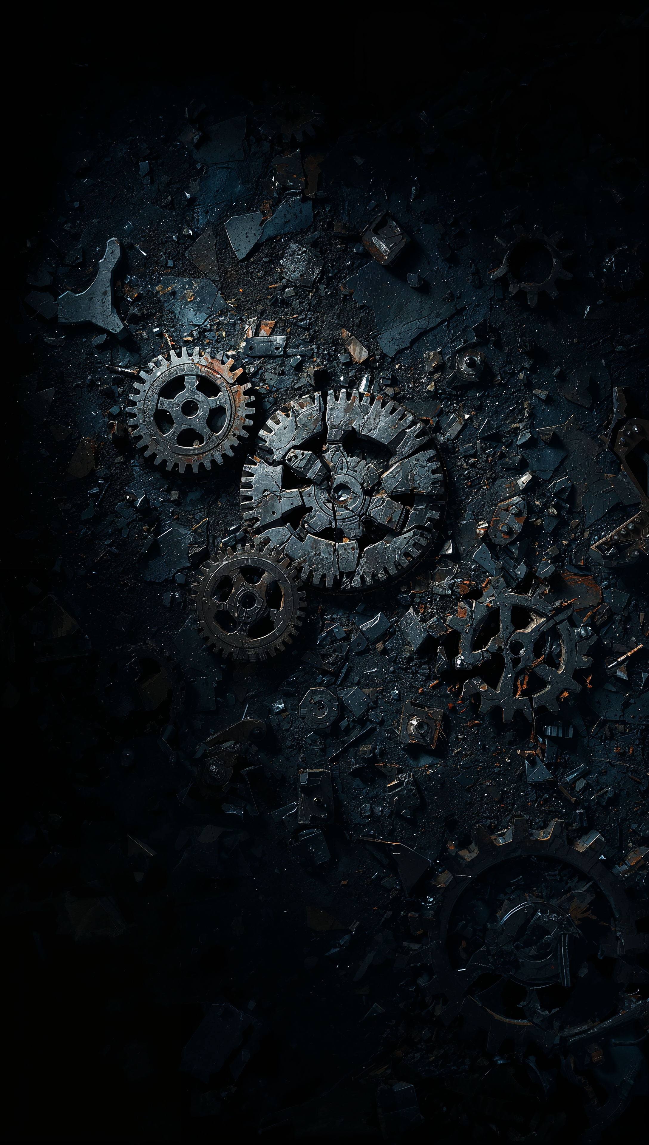 Dark Gears iPhone Wallpaper – Broken machinery art