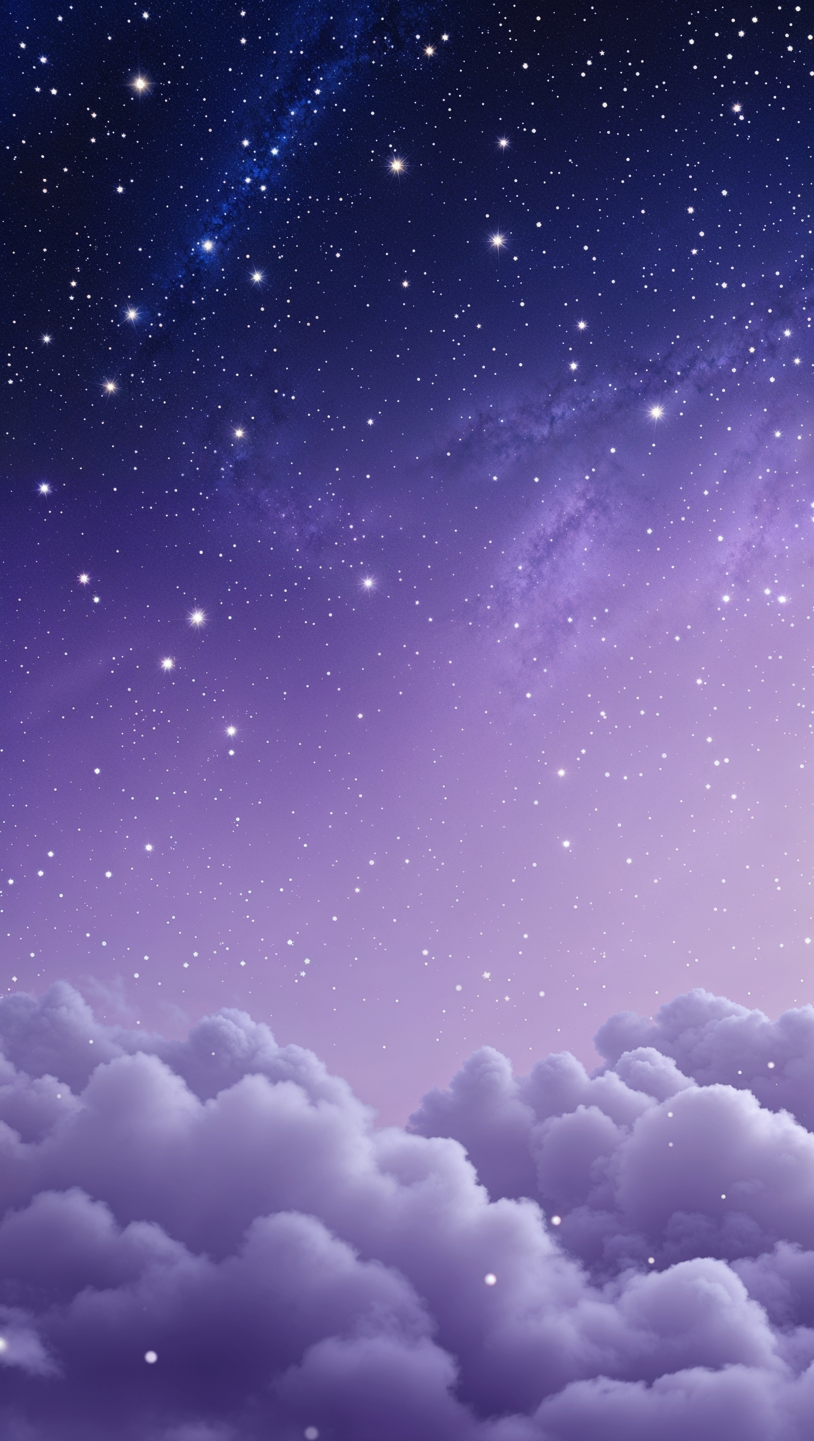 Fantasy-inspired galaxy wallpaper with rainbow stars and dreamy cosmic haze