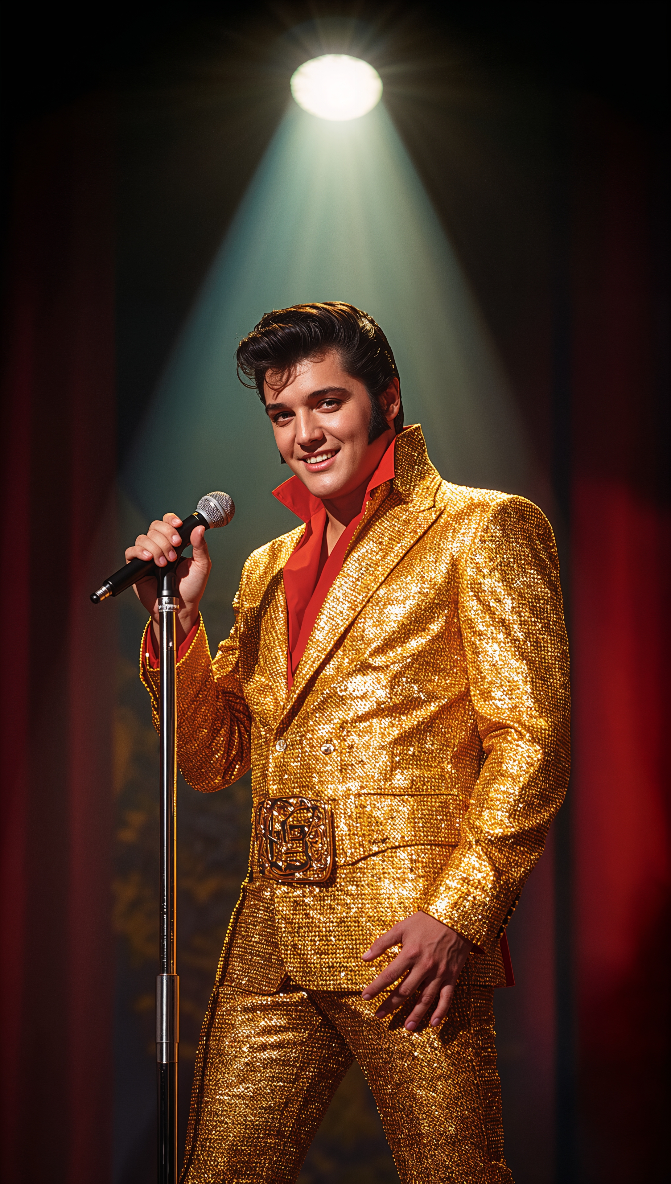 Elvis Presley iPhone wallpaper – vintage stage performance