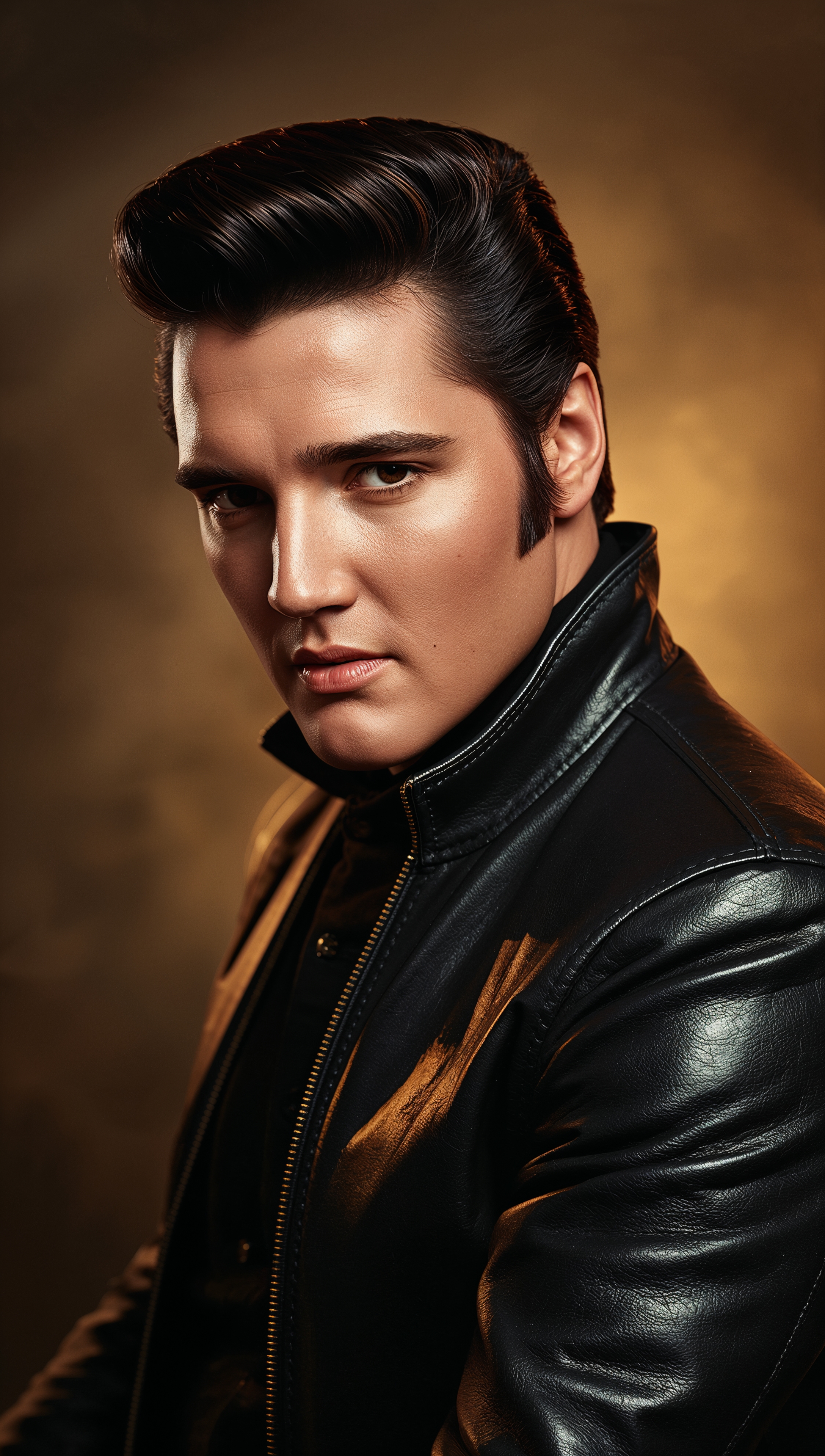 Presley iPhone wallpaper – classic leather look
