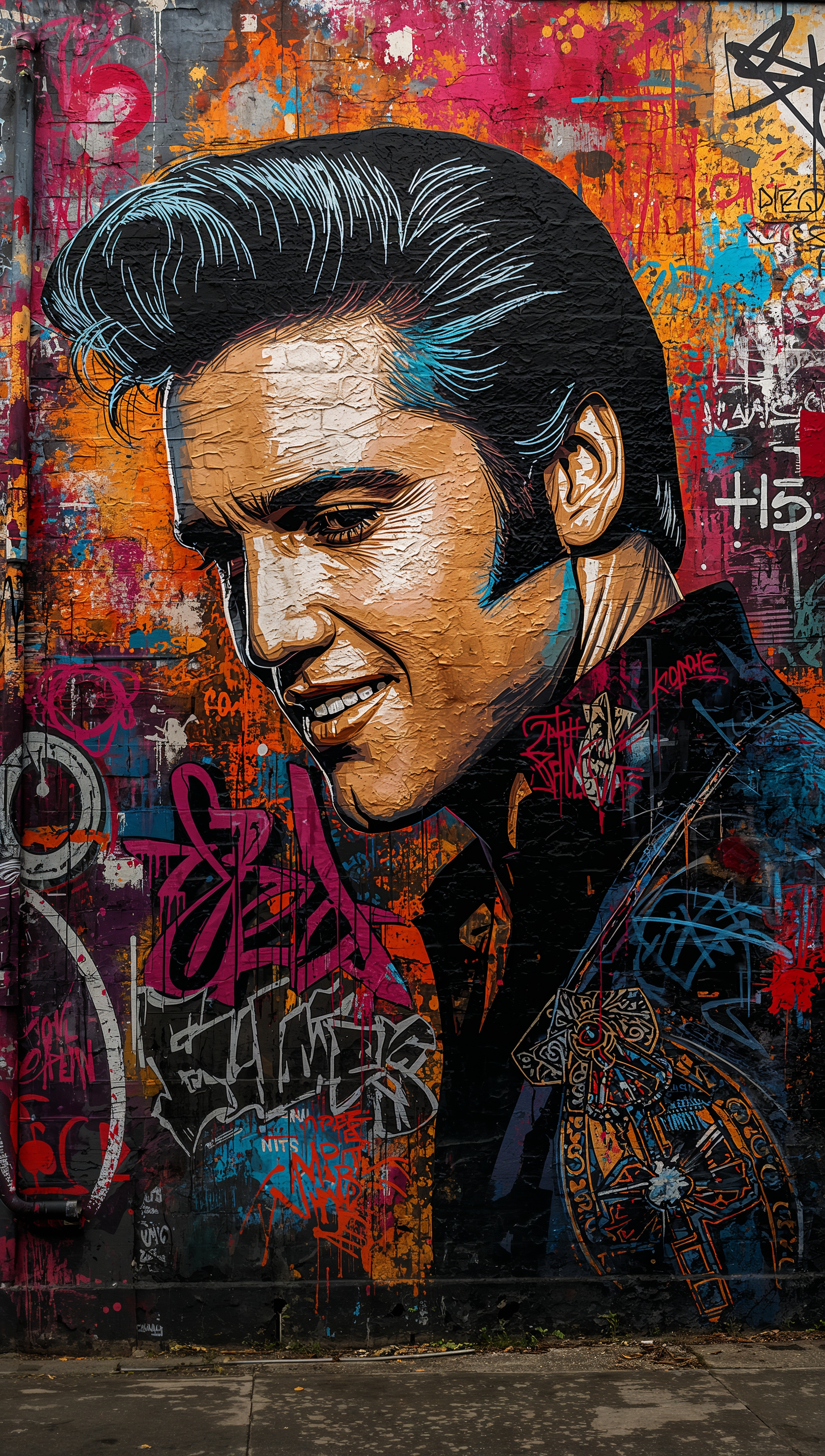 Elvis Presley iPhone wallpaper – graffiti art design