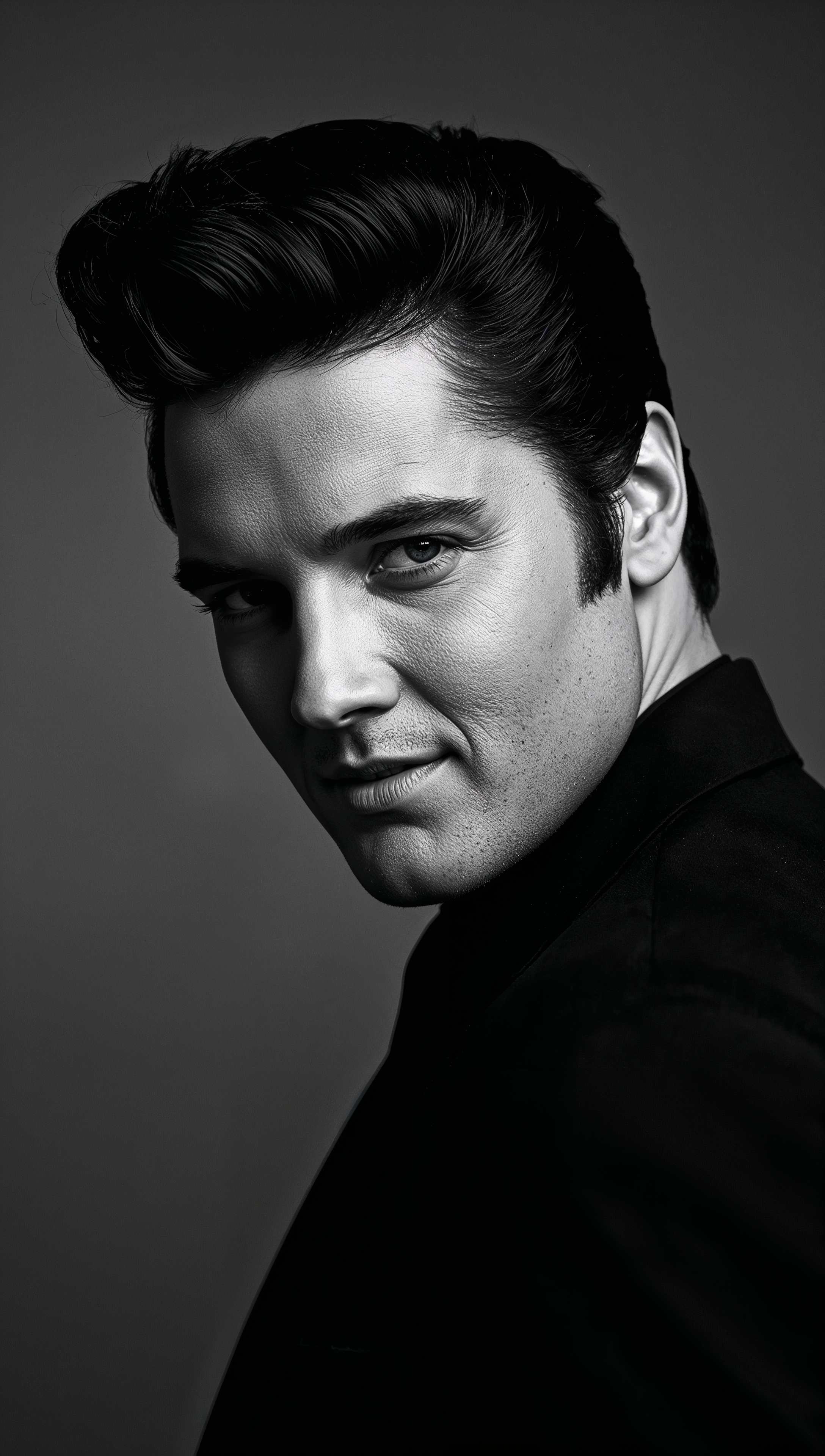 Elvis Presley iPhone wallpaper – black and white portrait