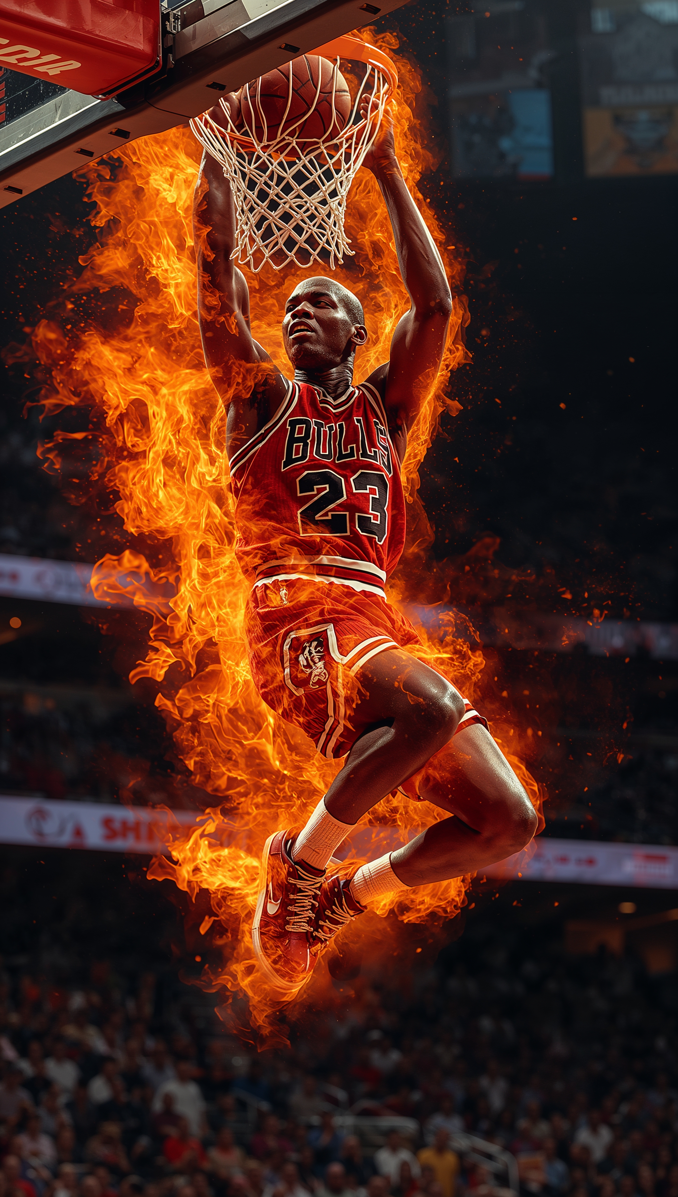 Michael Jordan fire dunk iPhone wallpaper