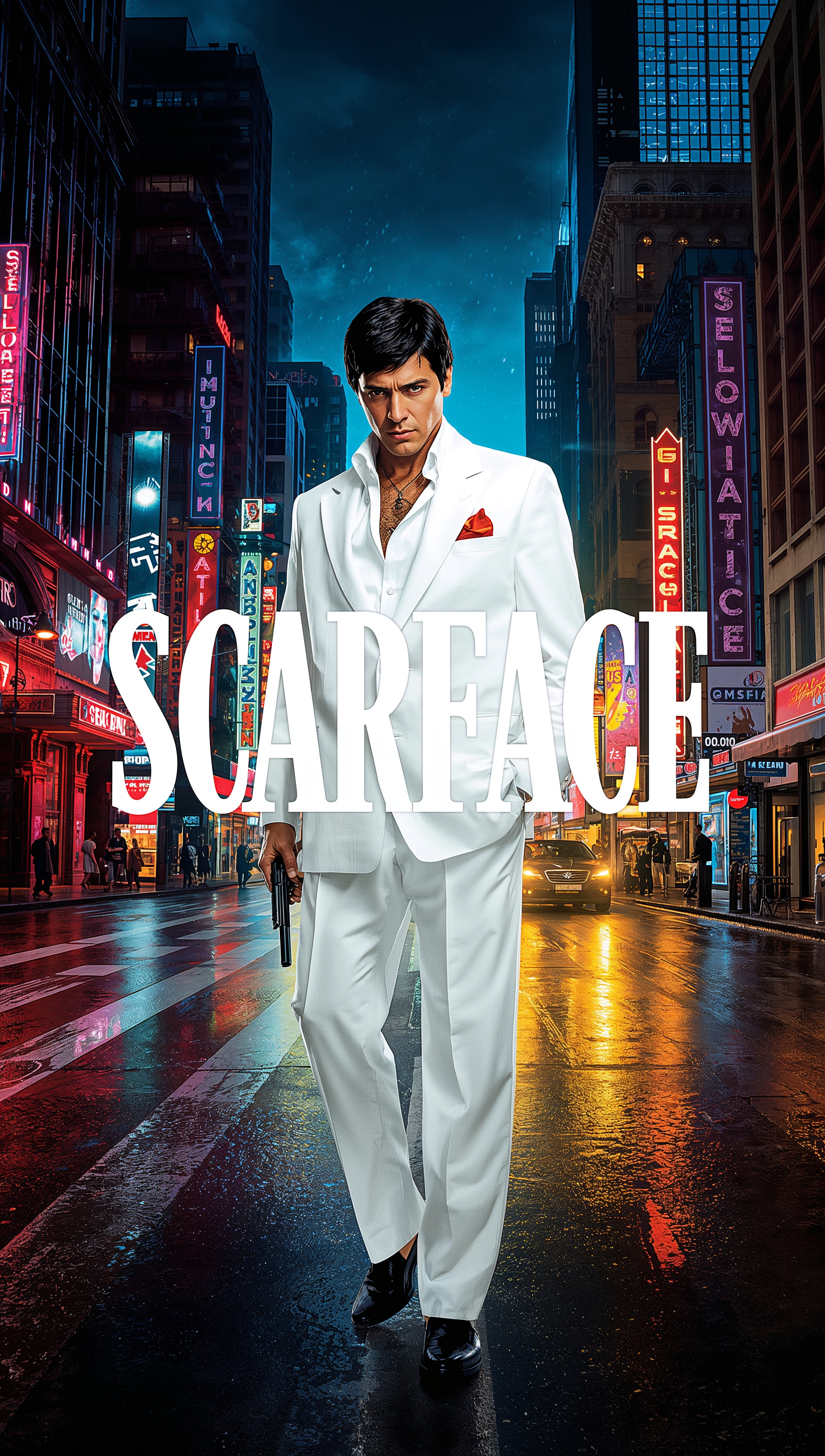 Scarface night city iPhone wallpaper